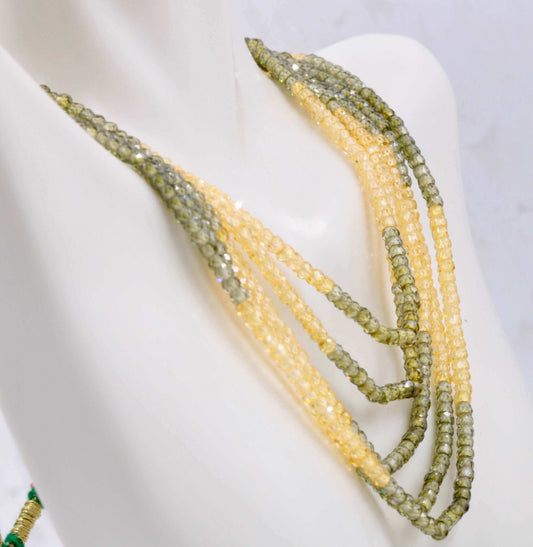 Green Yellow Cubic Zircon Necklace - Taj Mahal Gems