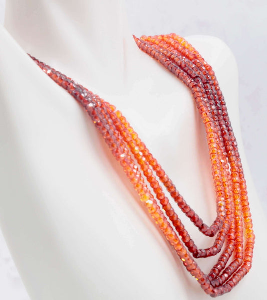 Multi - Color CZ Beaded Indian Necklace - Taj Mahal Gems