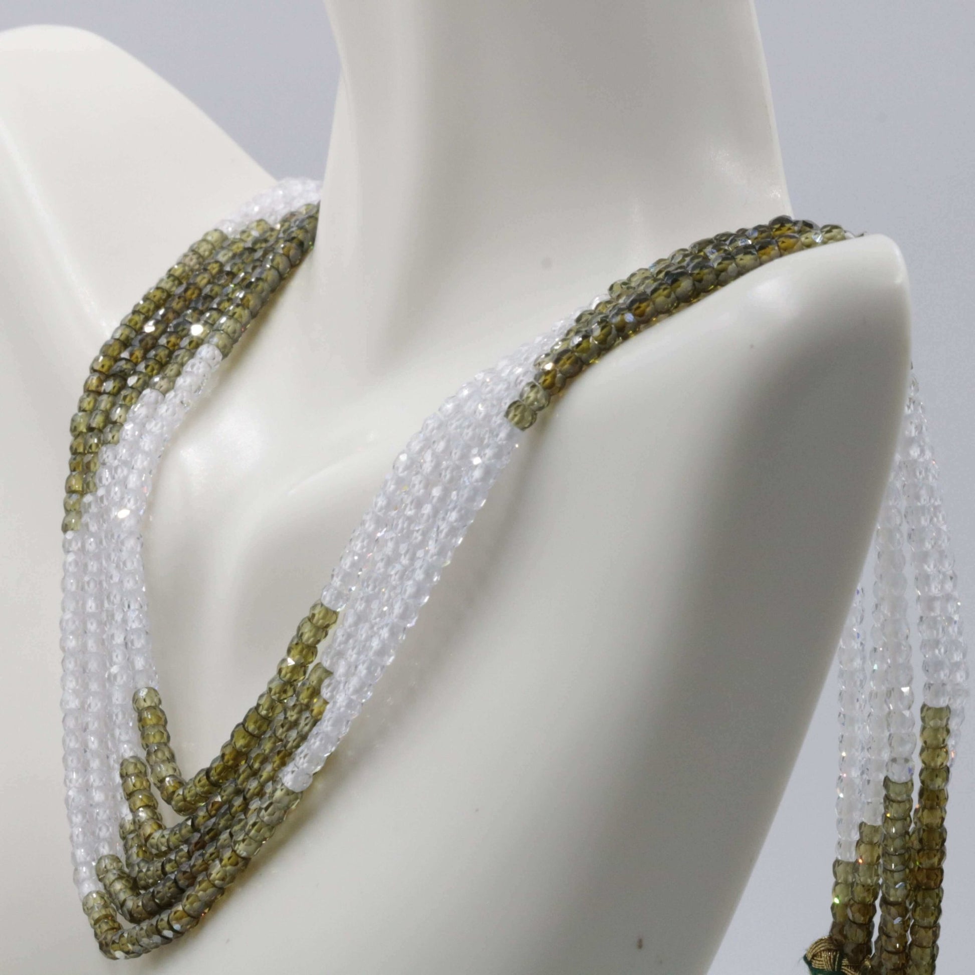 Multi - Color CZ Beaded Necklace - Taj Mahal Gems
