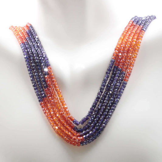 Multi - Color CZ Beaded Necklace - Taj Mahal Gems