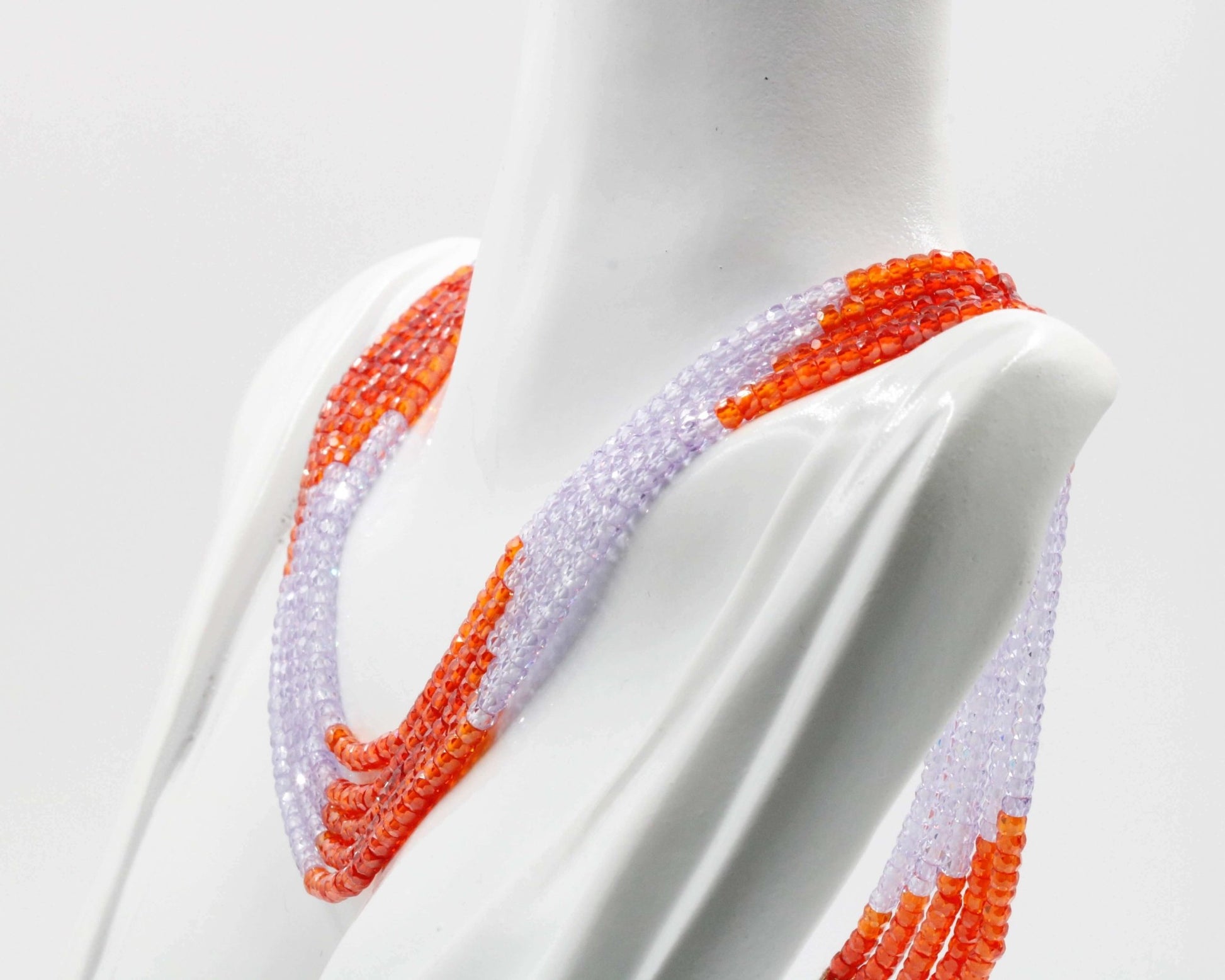 Multi - Color CZ Beaded Necklace - Taj Mahal Gems