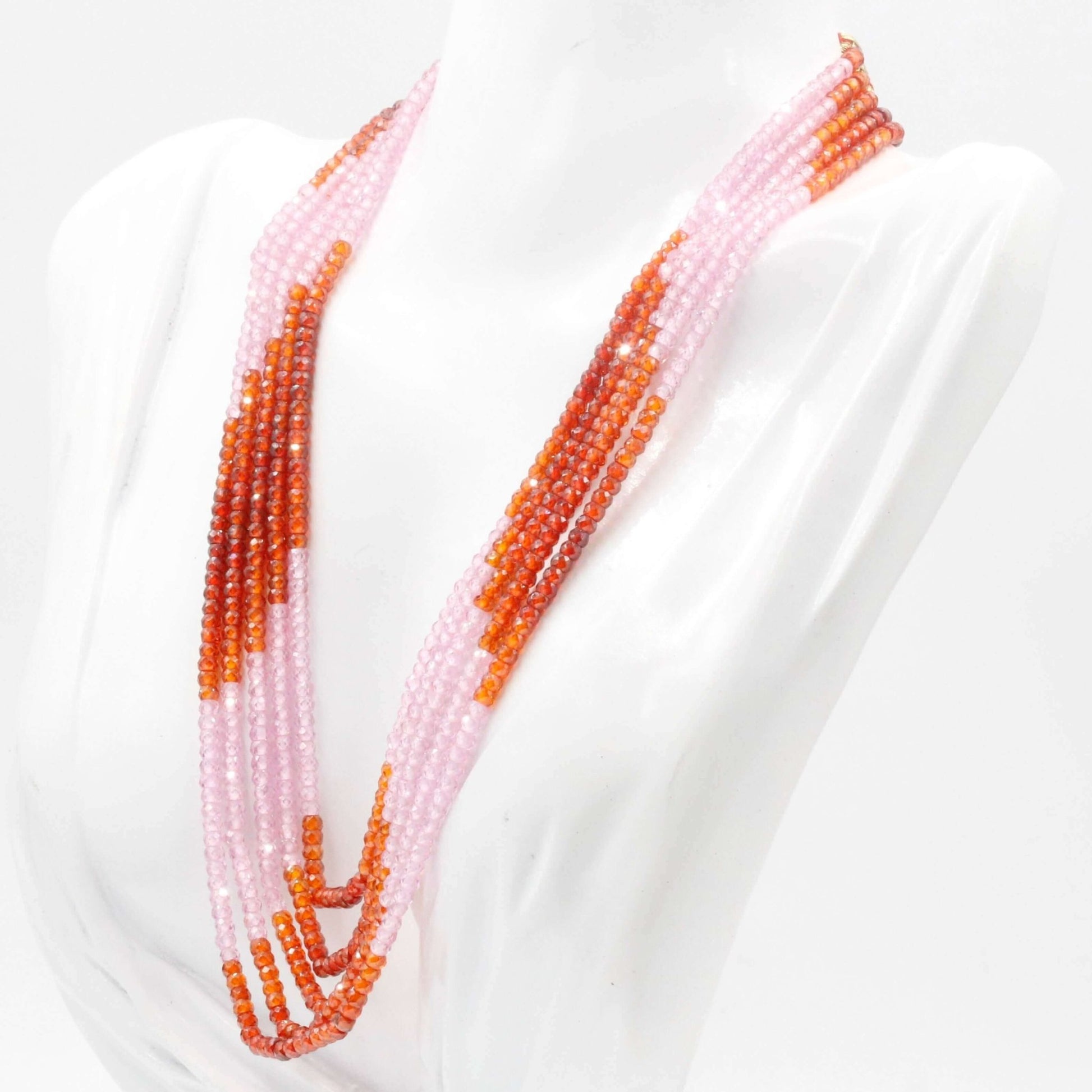 Multi - Color CZ Beaded Necklace - Taj Mahal Gems