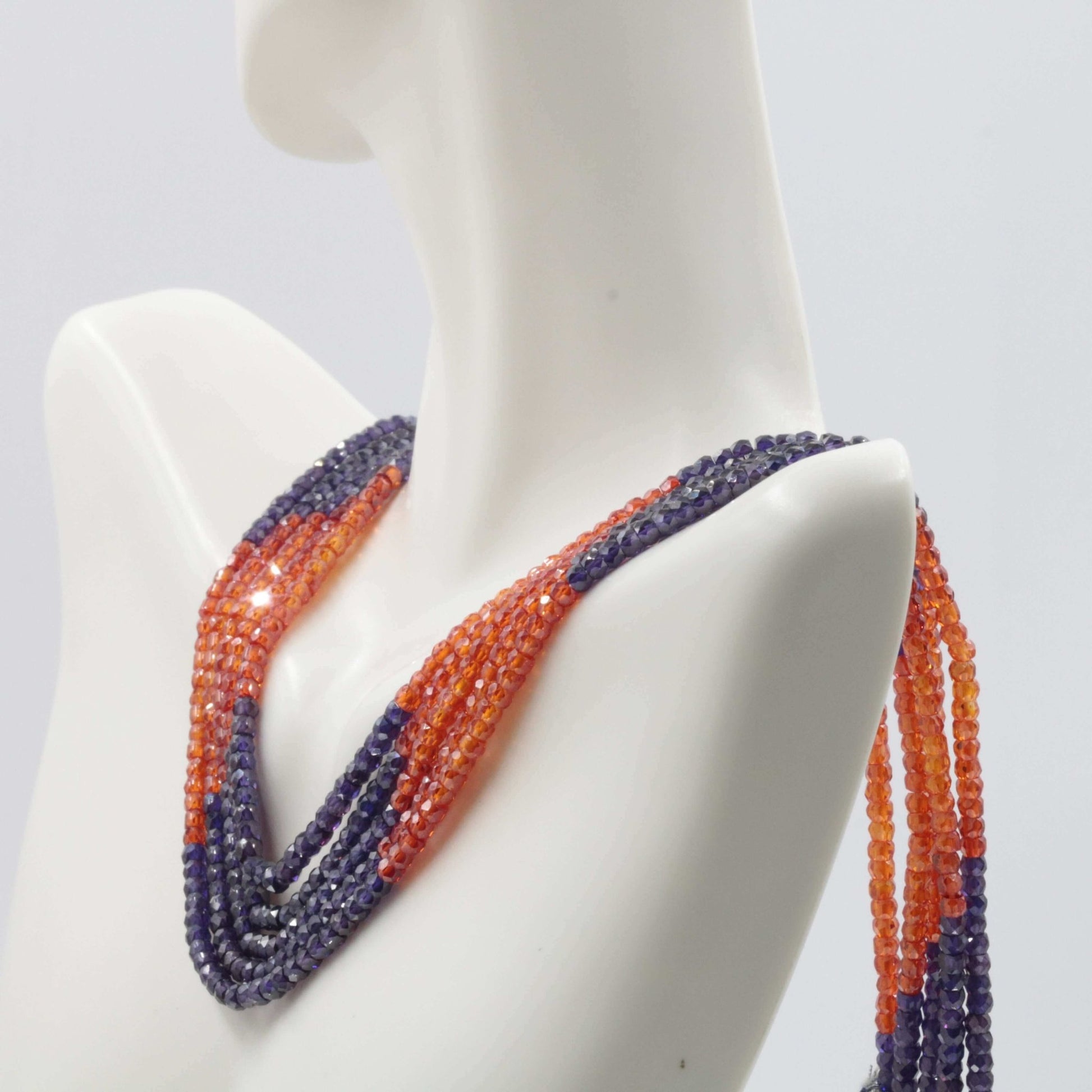 Multi - Color CZ Beaded Necklace - Taj Mahal Gems