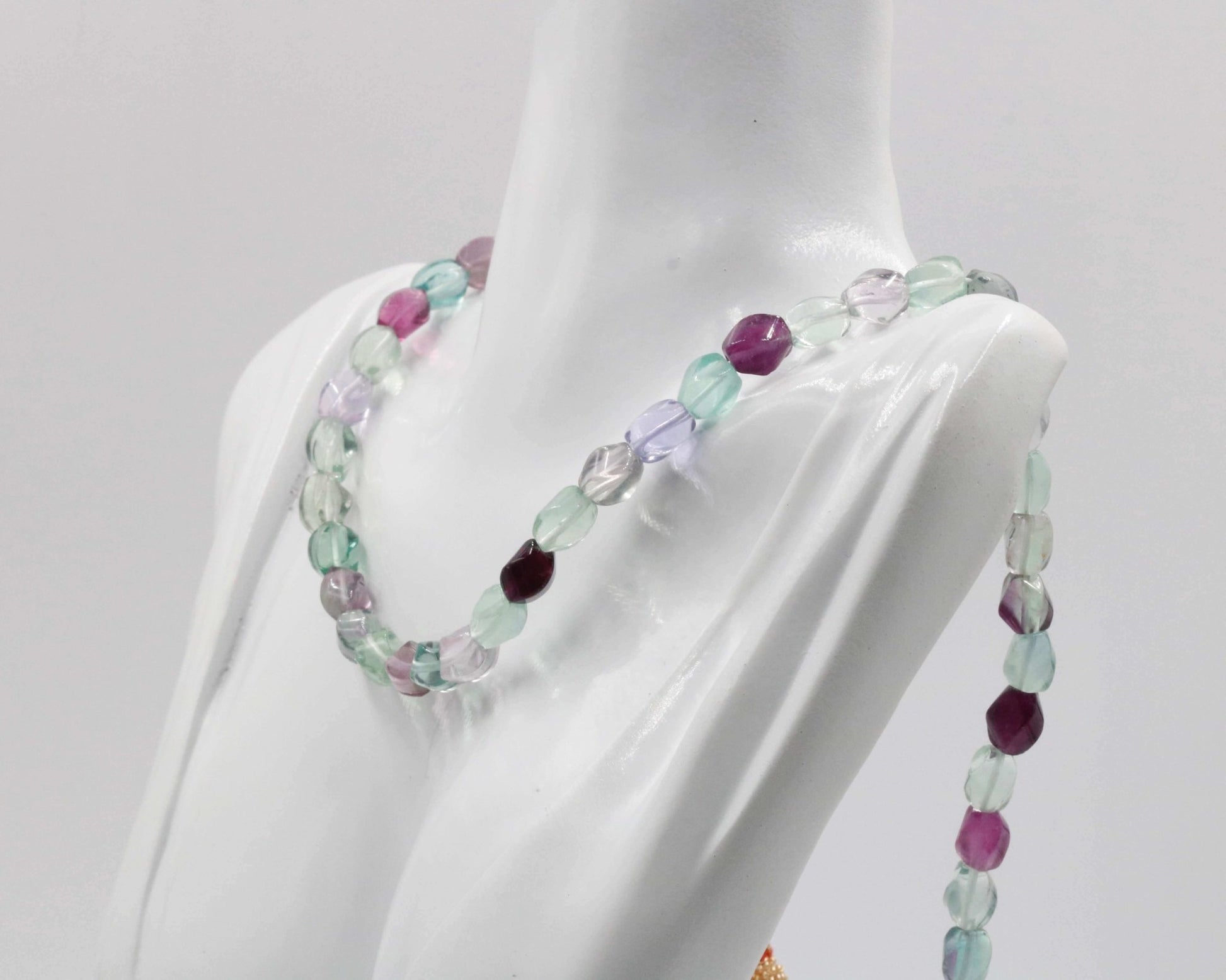 Multi Color Fluorite Bead Necklace - Taj Mahal Gems
