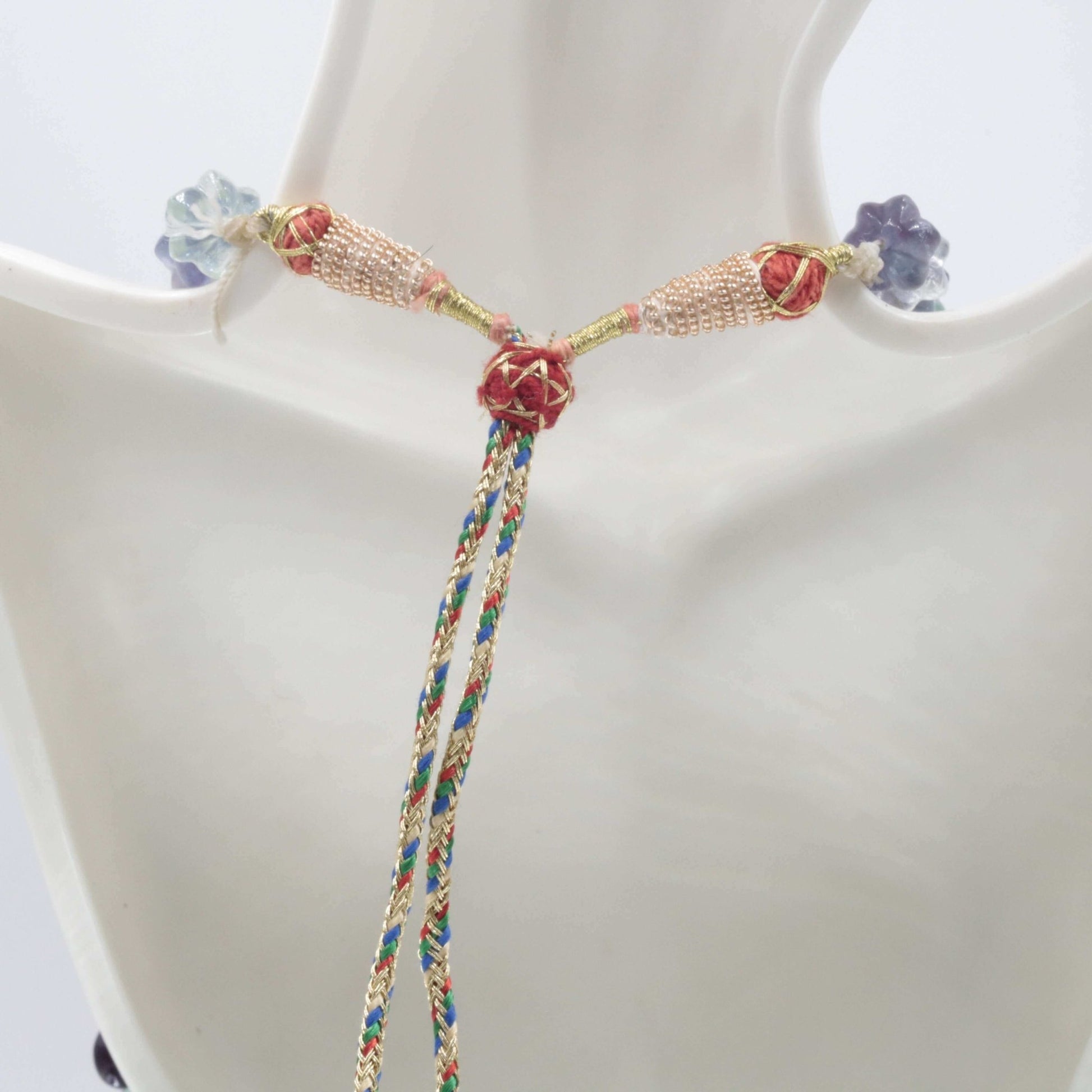 Multi color Fluorite Pumpkin Beads Necklace - Taj Mahal Gems