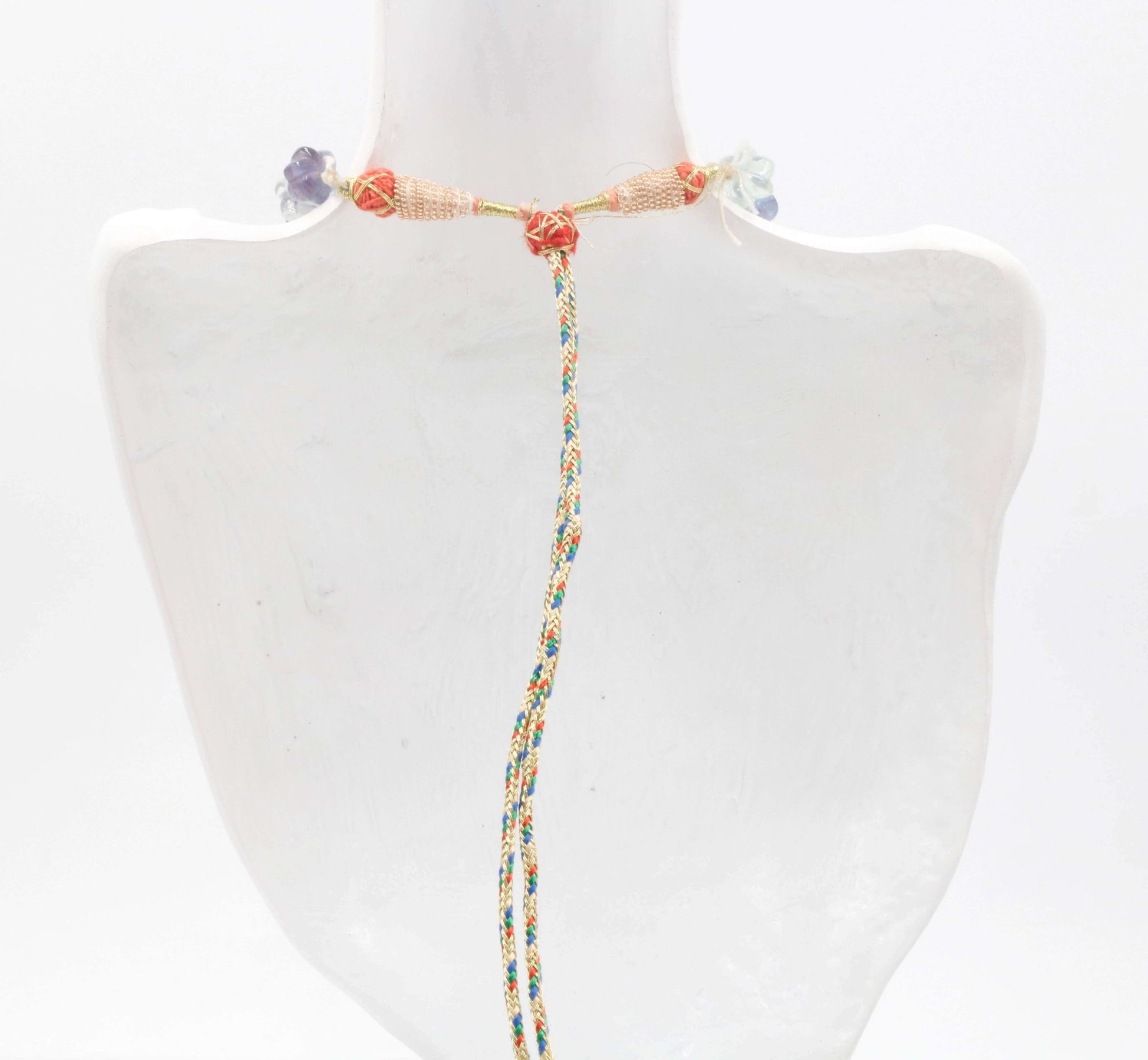 Multi color Fluorite Pumpkin Beads Necklace - Taj Mahal Gems