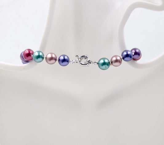 Multi - Colored Shell Pearl Necklace - Taj Mahal Gems