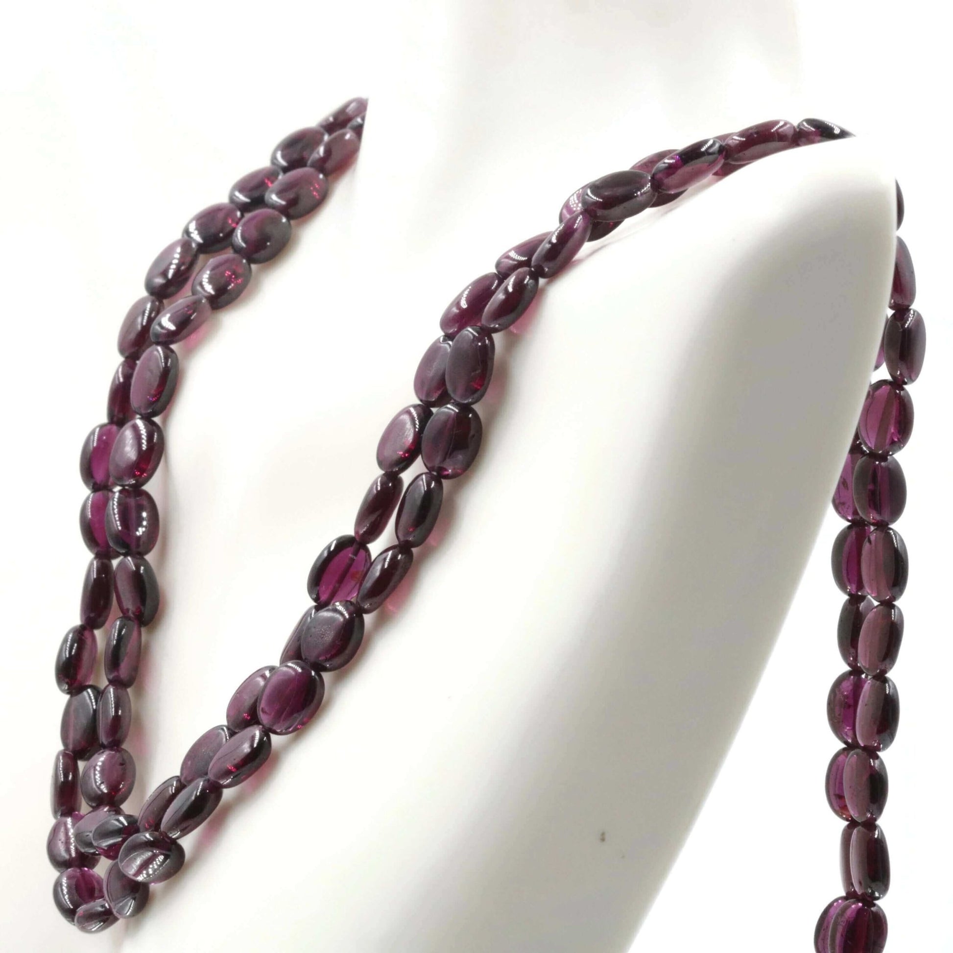 Multi Strand Rhodolite Garnet Beaded Necklace - Taj Mahal Gems