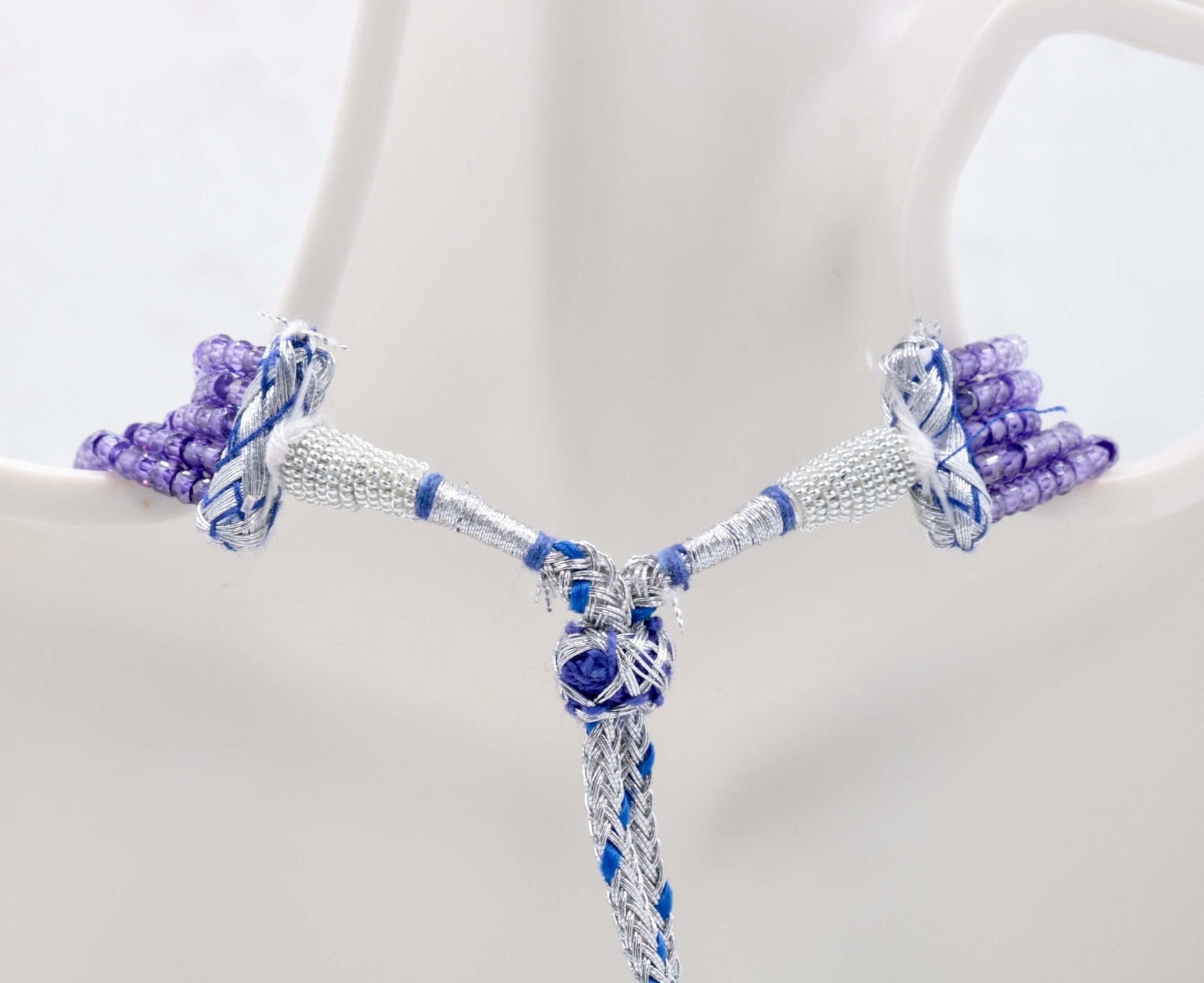 Multicolor Violet CZ Beaded Necklace - Taj Mahal Gems