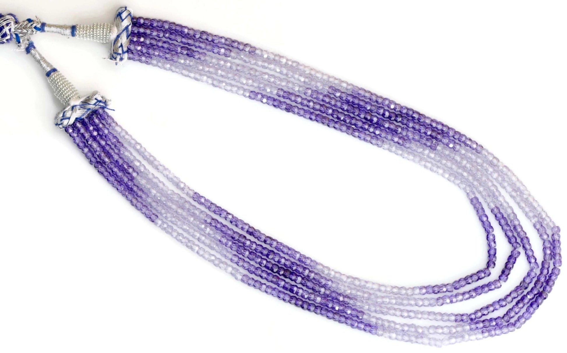 Multicolor Violet CZ Beaded Necklace - Taj Mahal Gems