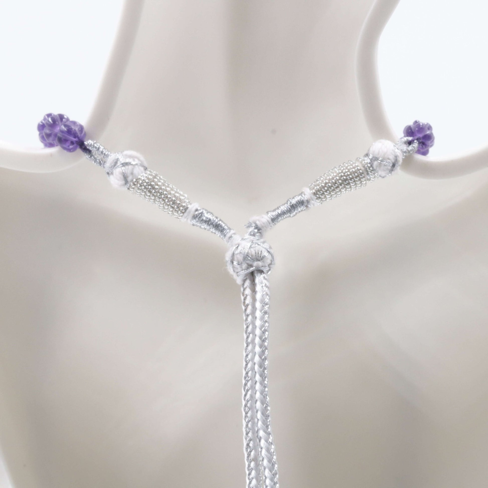 Natural Amethyst Pumpkin Beads Necklace - Taj Mahal Gems