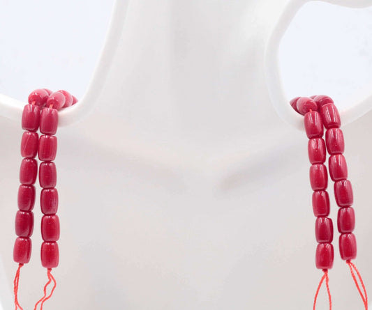 Natural Antique Red Coral Beads Strand - Taj Mahal Gems