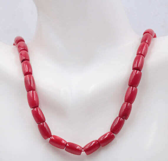 Natural Antique Red Coral Beads Strand - Taj Mahal Gems