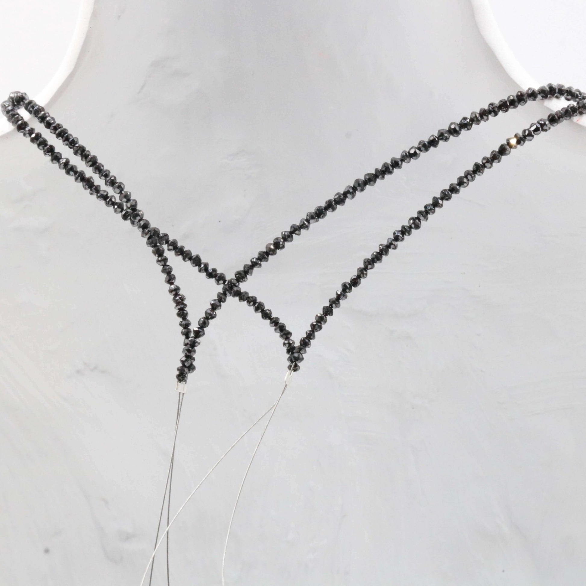 Natural Black Diamond Strand (15+cts) - Taj Mahal Gems