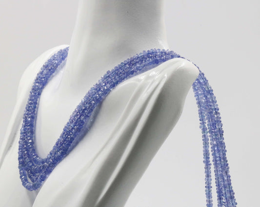 Natural Blue Tanzanite Beads Strand - Taj Mahal Gems
