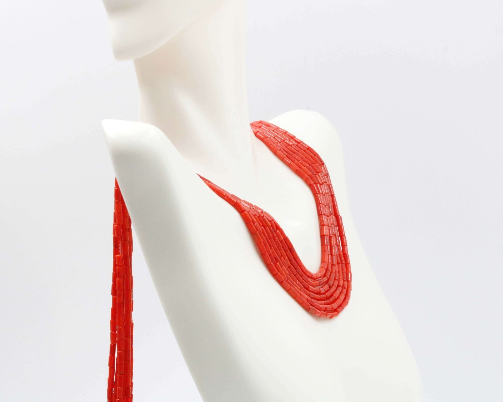 Natural Coral - Red Pink and Orange Strands - Taj Mahal Gems