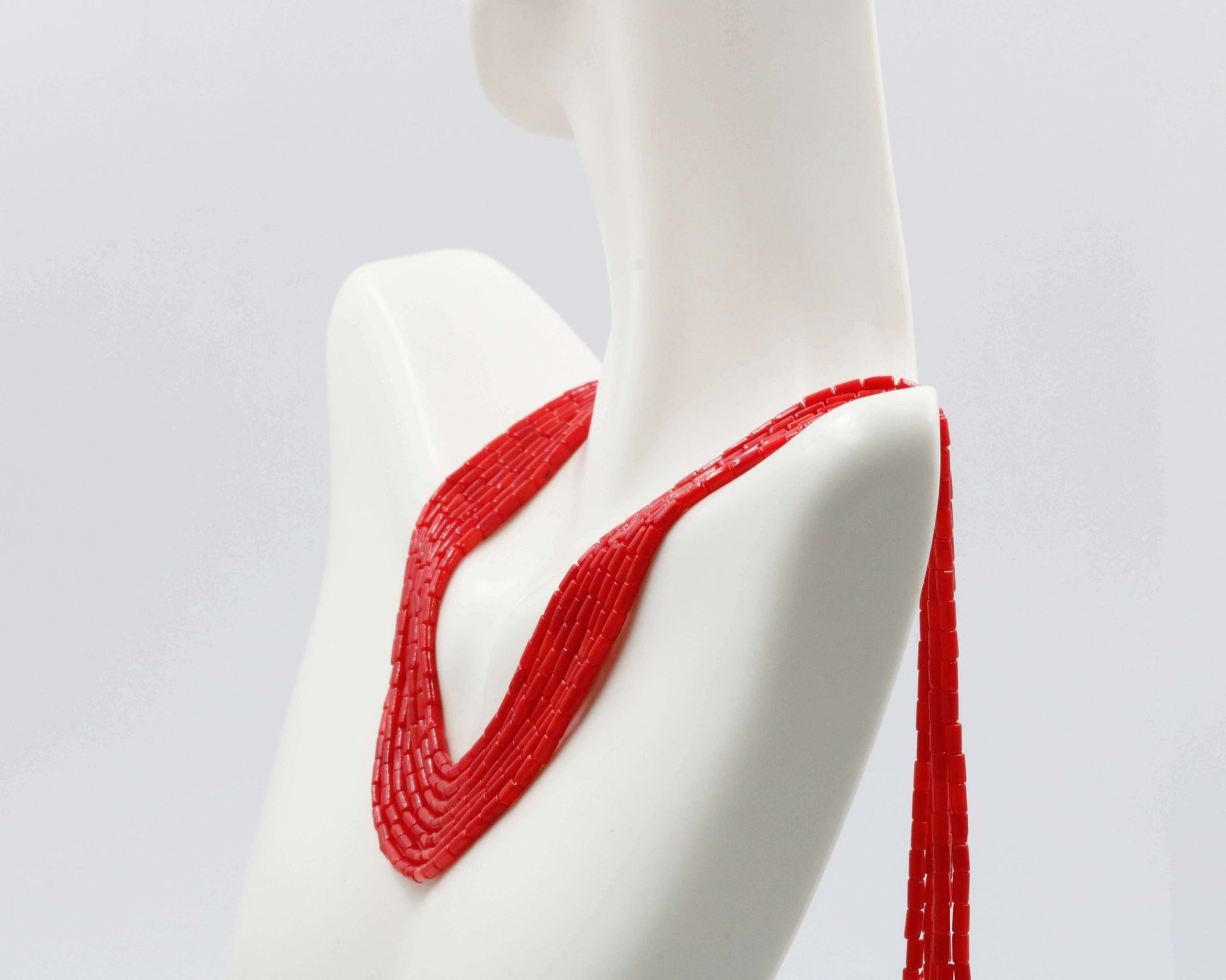Natural Coral - Red Pink and Orange Strands - Taj Mahal Gems