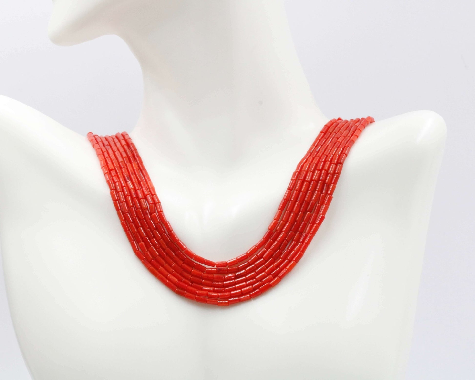 Natural Coral - Red Pink and Orange Strands - Taj Mahal Gems