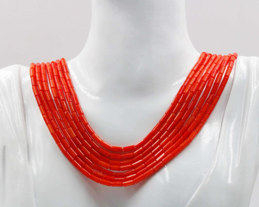 Natural Coral - Red Pink and Orange Strands - Taj Mahal Gems