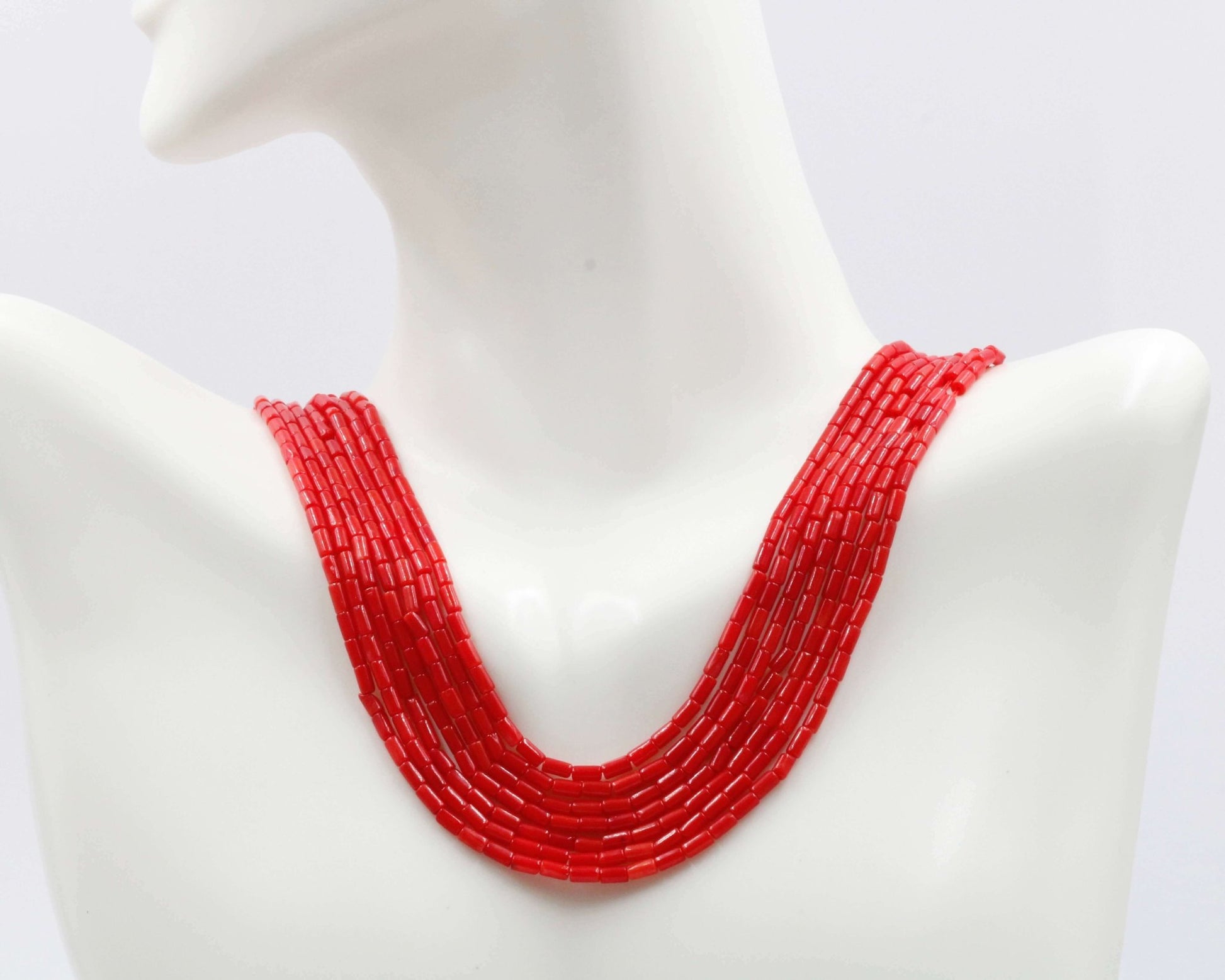 Natural Coral - Red Pink and Orange Strands - Taj Mahal Gems