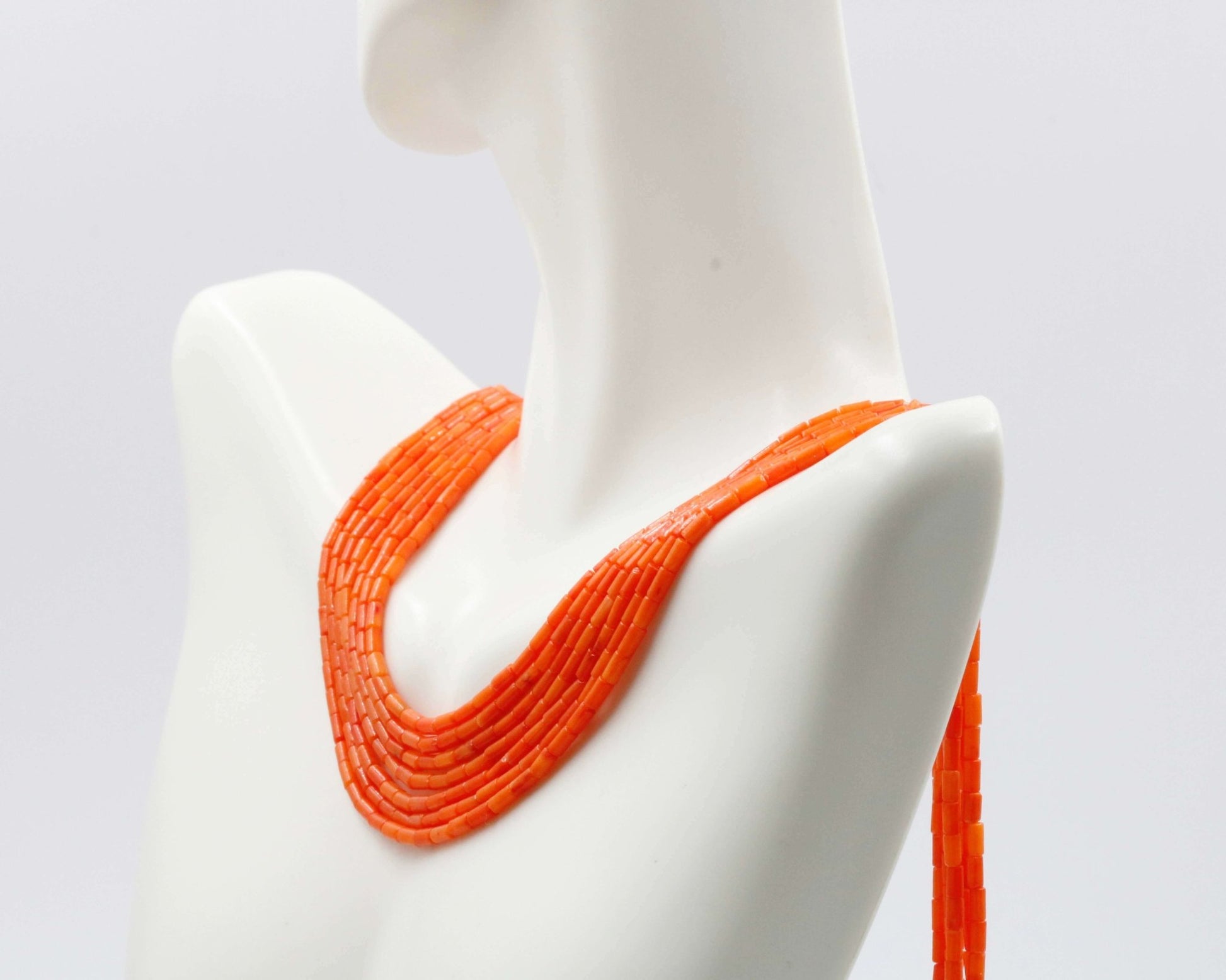 Natural Coral - Red Pink and Orange Strands - Taj Mahal Gems