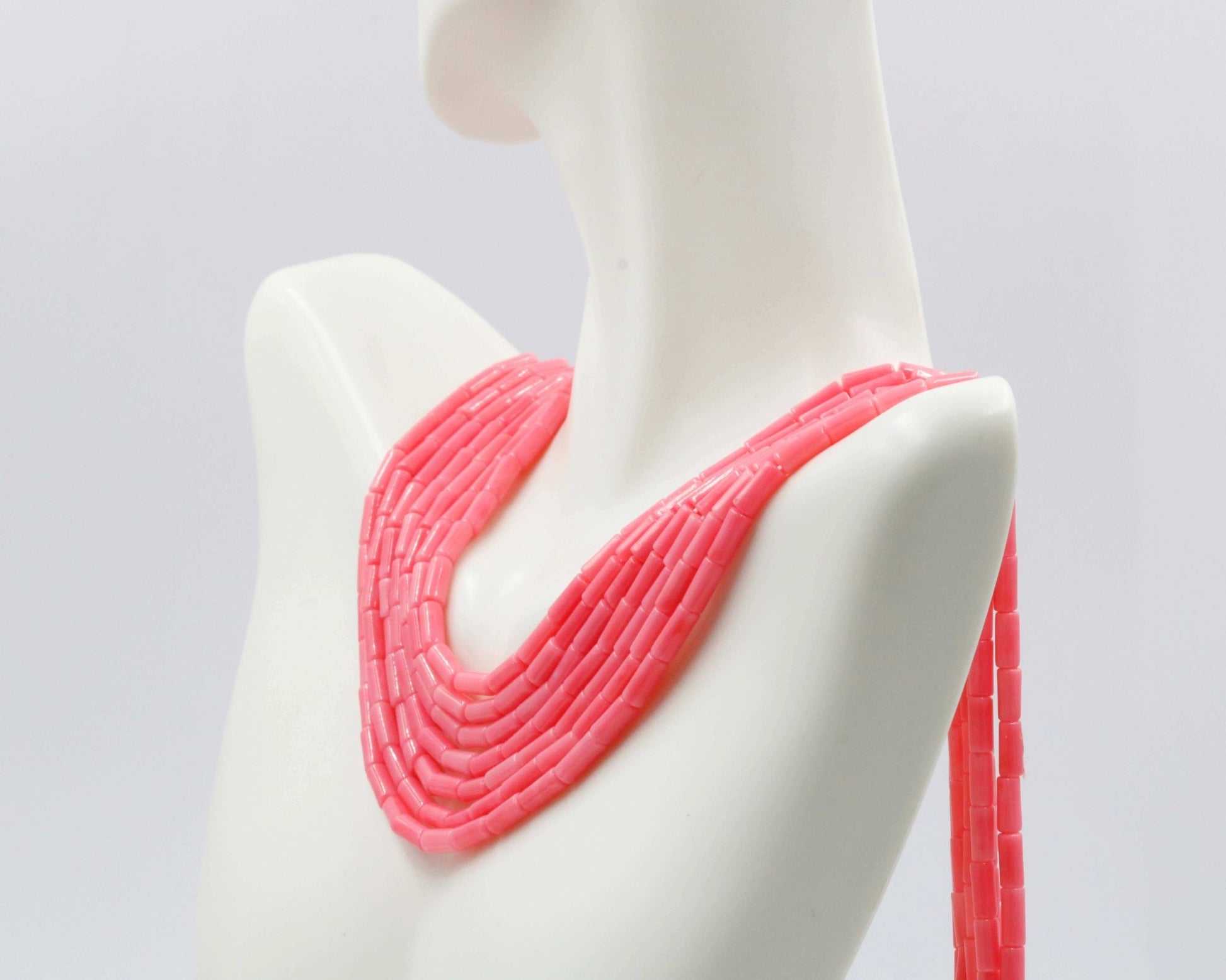 Natural Coral - Red Pink and Orange Strands - Taj Mahal Gems