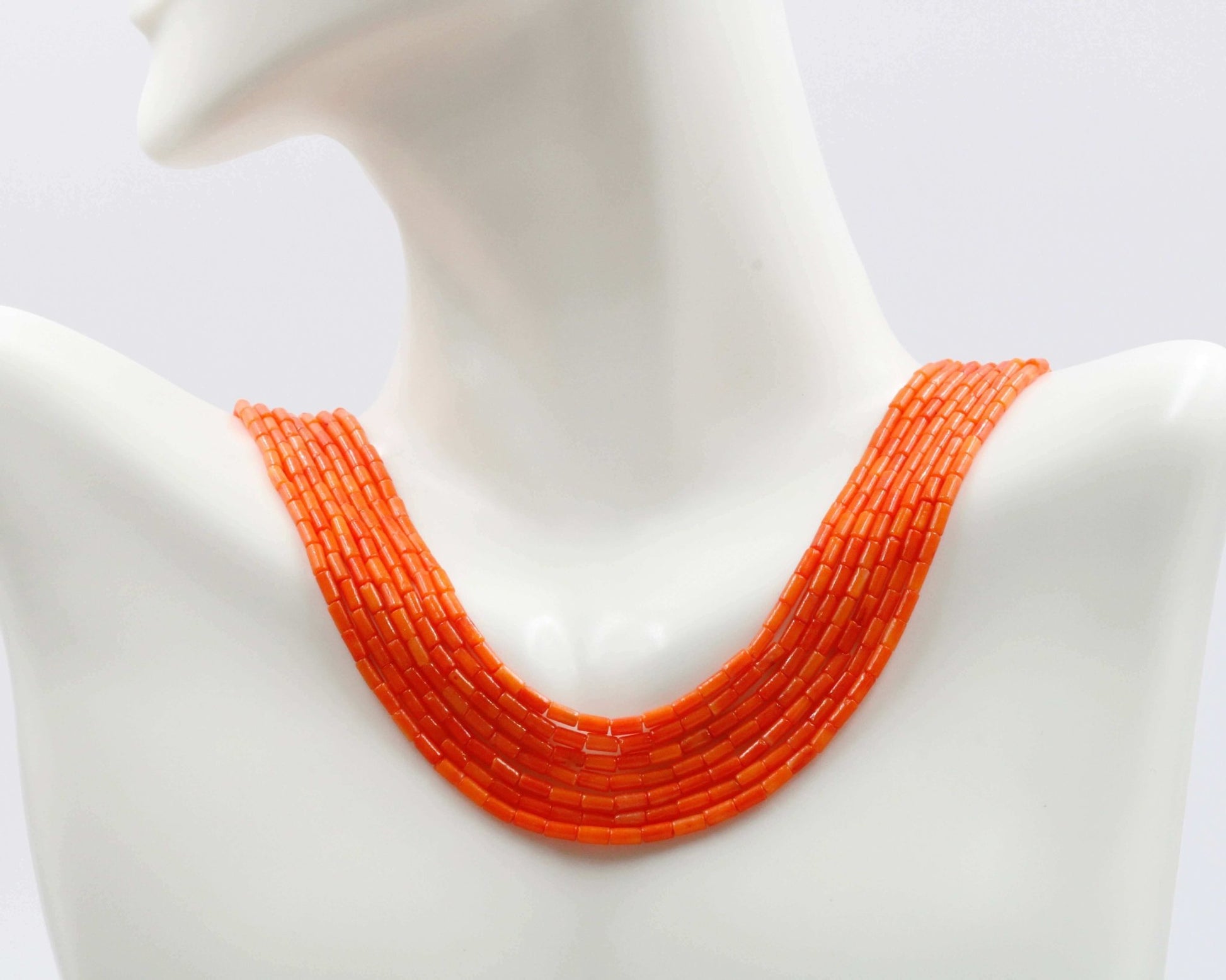 Natural Coral - Red Pink and Orange Strands - Taj Mahal Gems