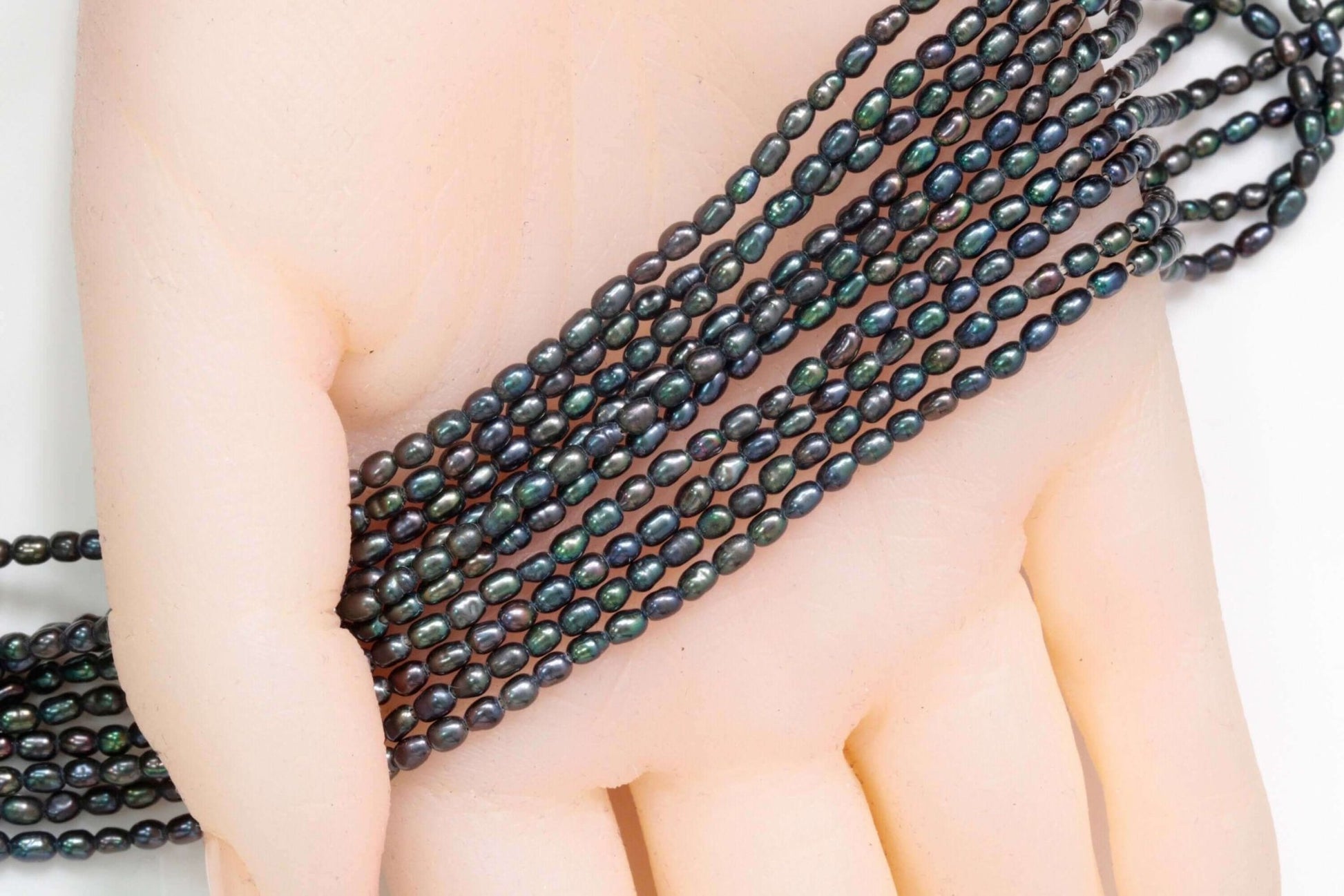 Natural Cultured Black Freshwater Pearl Beads Strand - Taj Mahal Gems