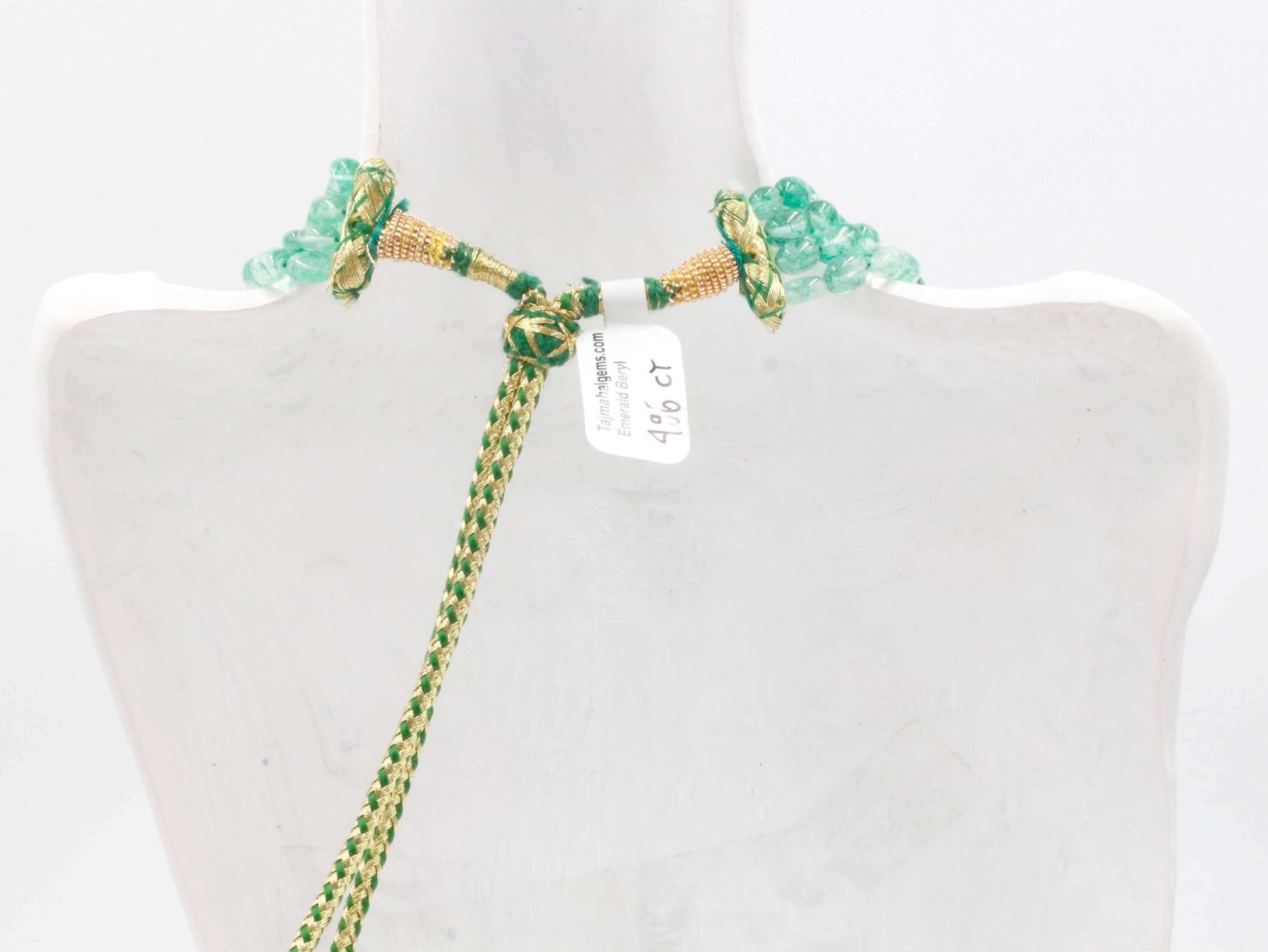 Natural Emerald Beaded Necklace - Taj Mahal Gems