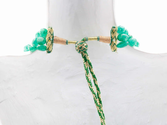 Natural Emerald Beaded Necklace - Taj Mahal Gems