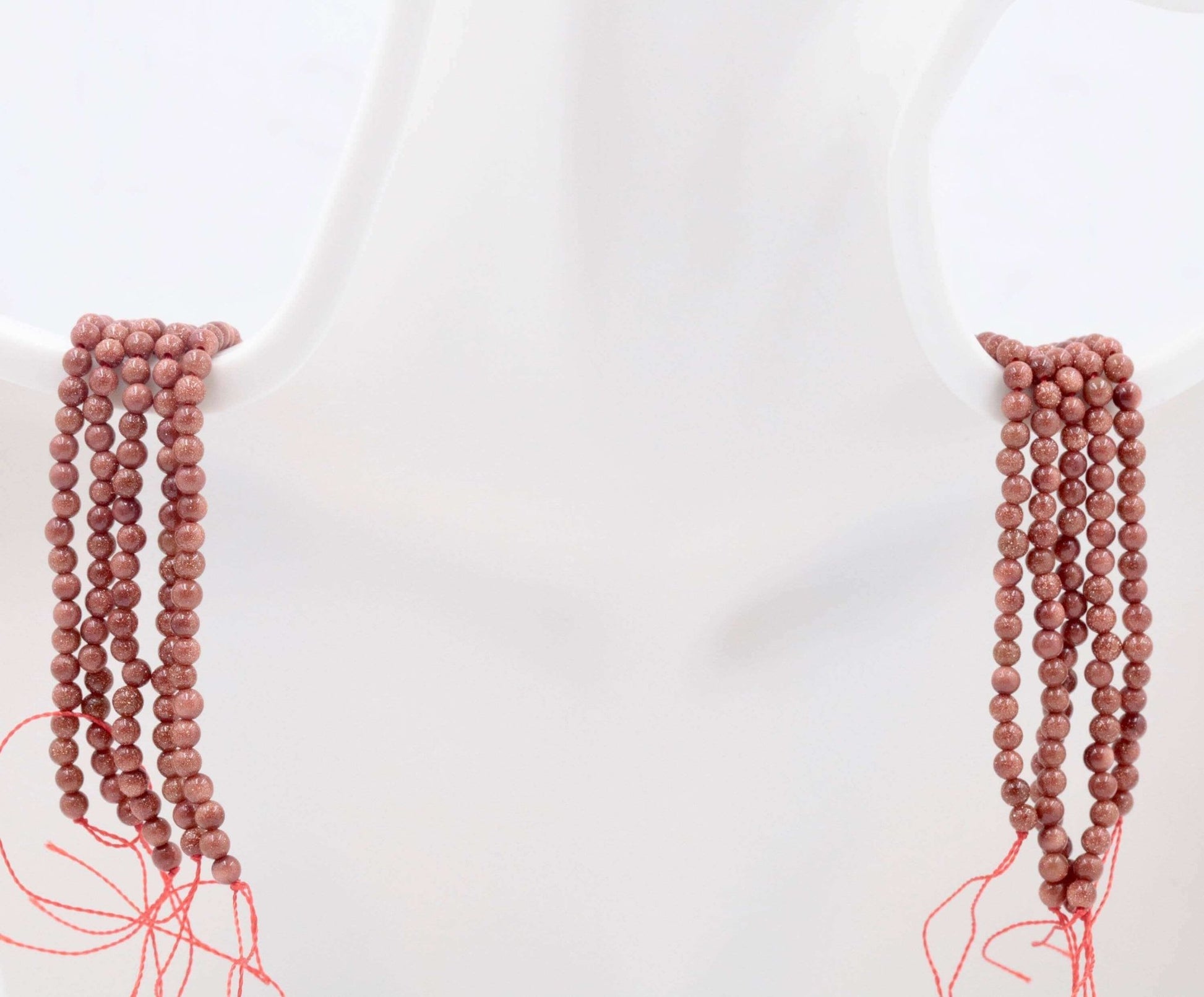 Natural Goldstone Sandstone Beads Strand - Taj Mahal Gems