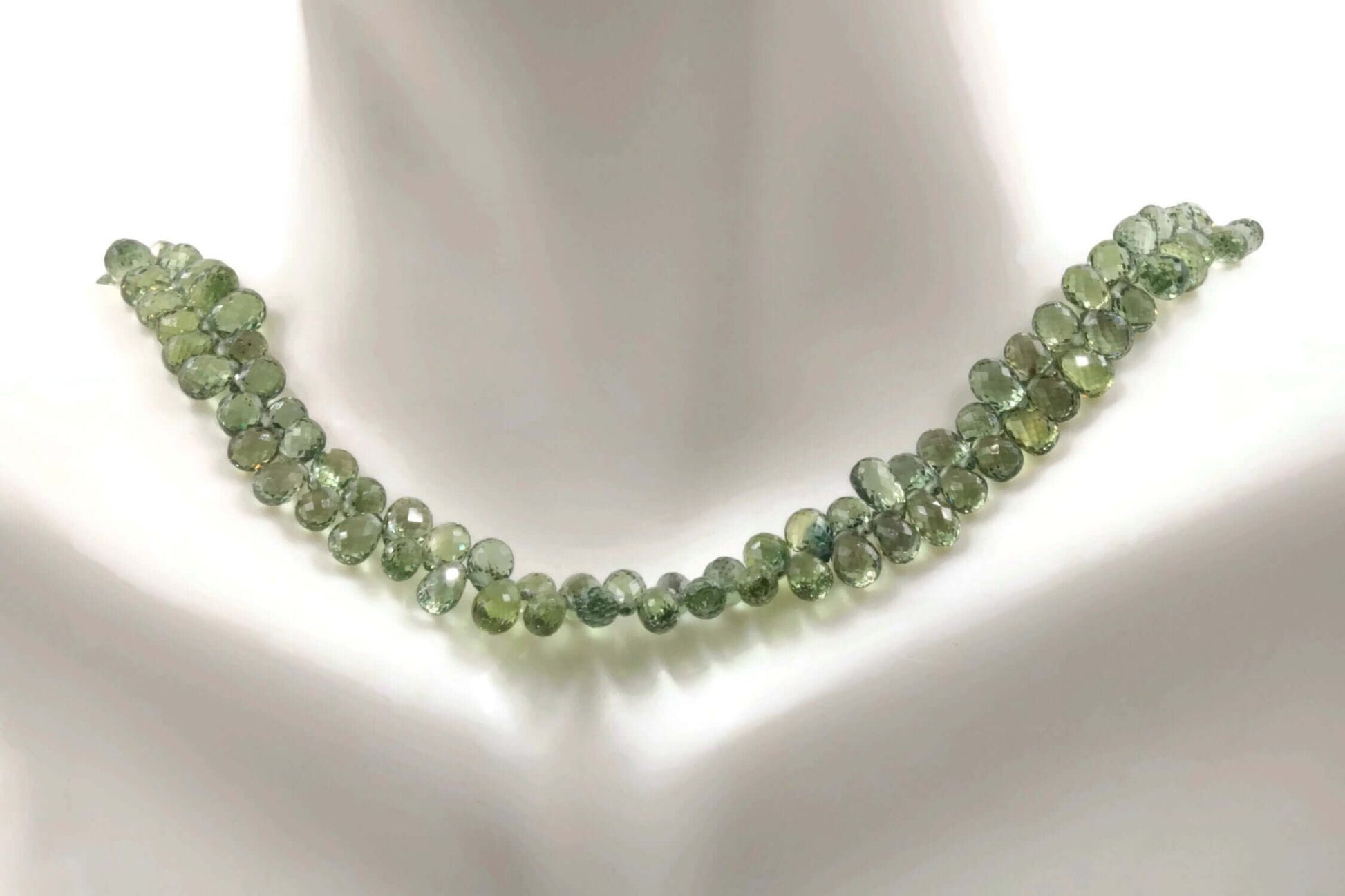 Natural Green Sapphire Beads Strand - Taj Mahal Gems