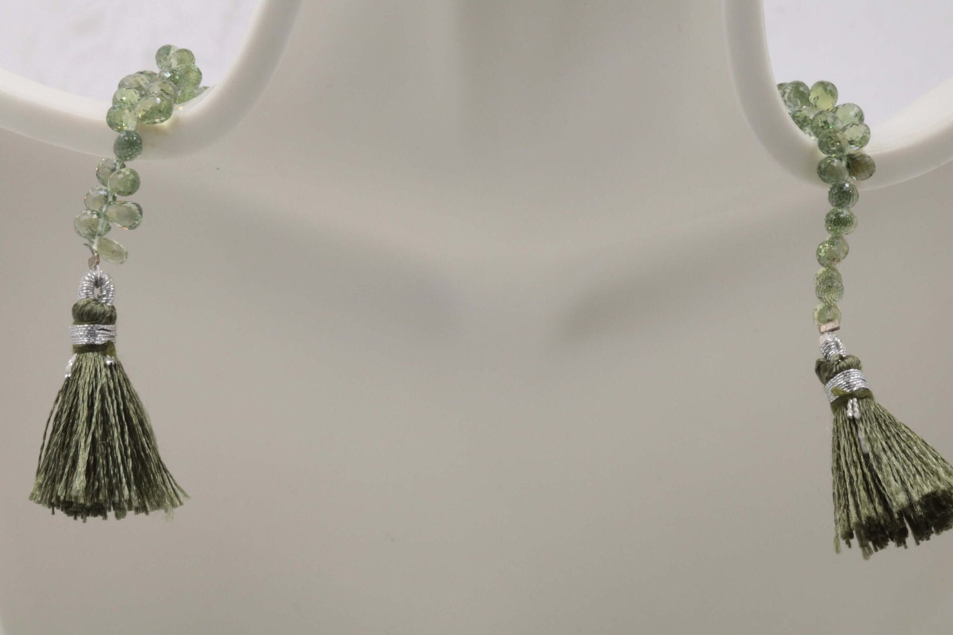 Natural Green Sapphire Beads Strand - Taj Mahal Gems