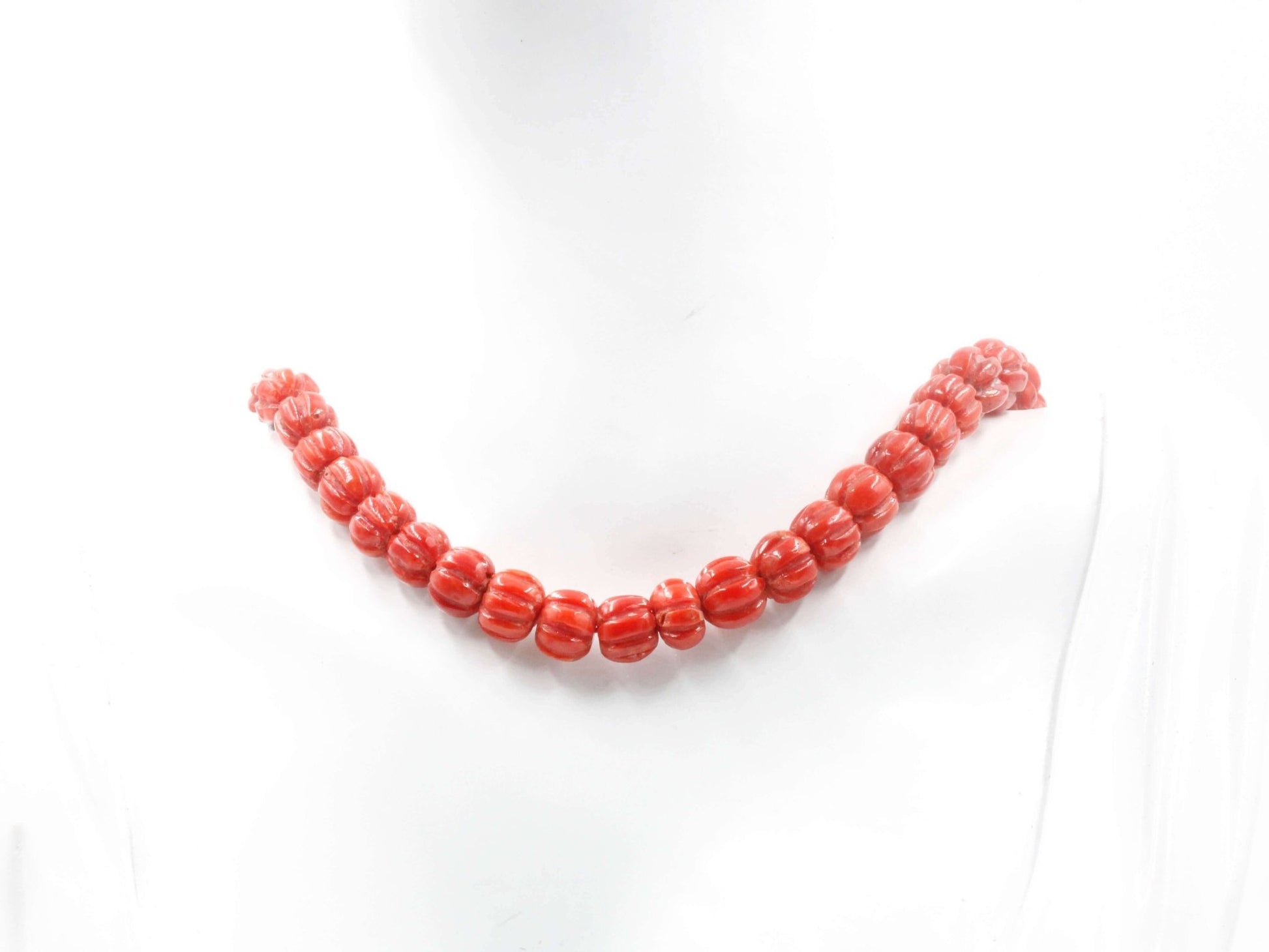 Natural Italian Coral Pumpkin Strand - Taj Mahal Gems
