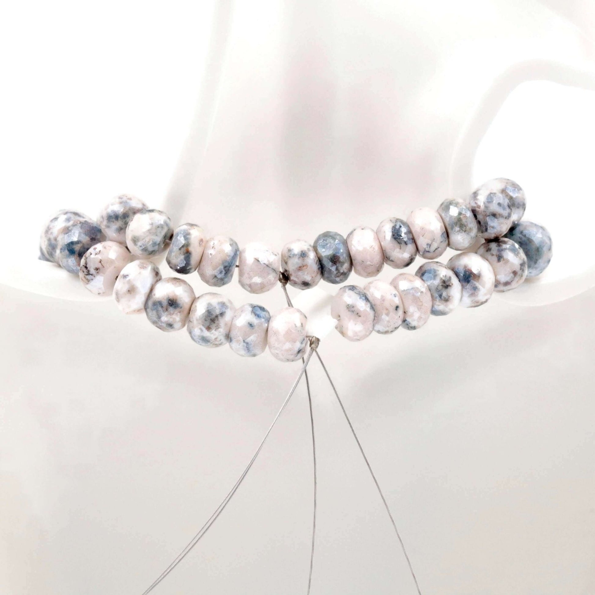 Natural Moss Agate Beads Strand - Taj Mahal Gems
