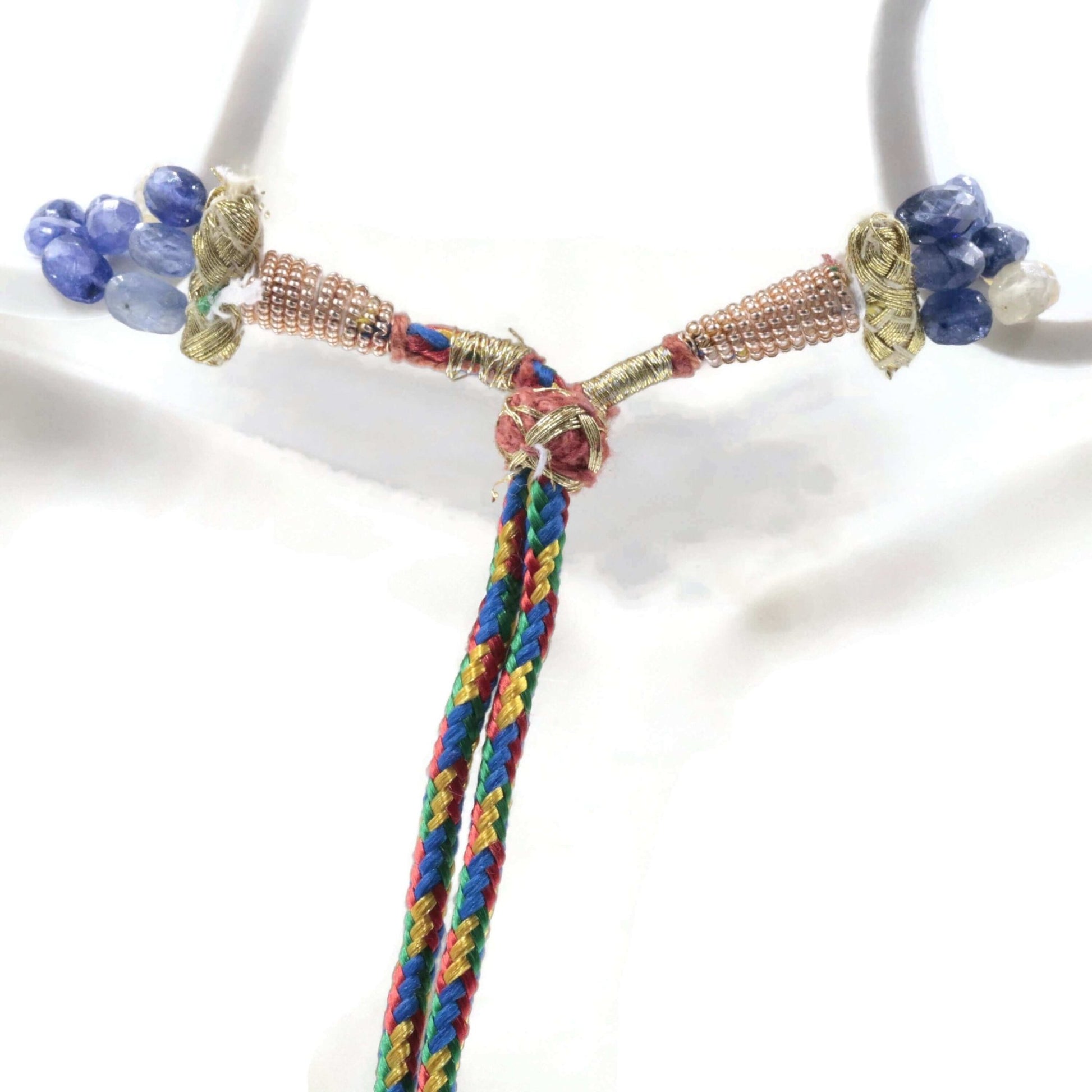 Natural Multi - Color Sapphire and Ruby Bead Necklace - Taj Mahal Gems