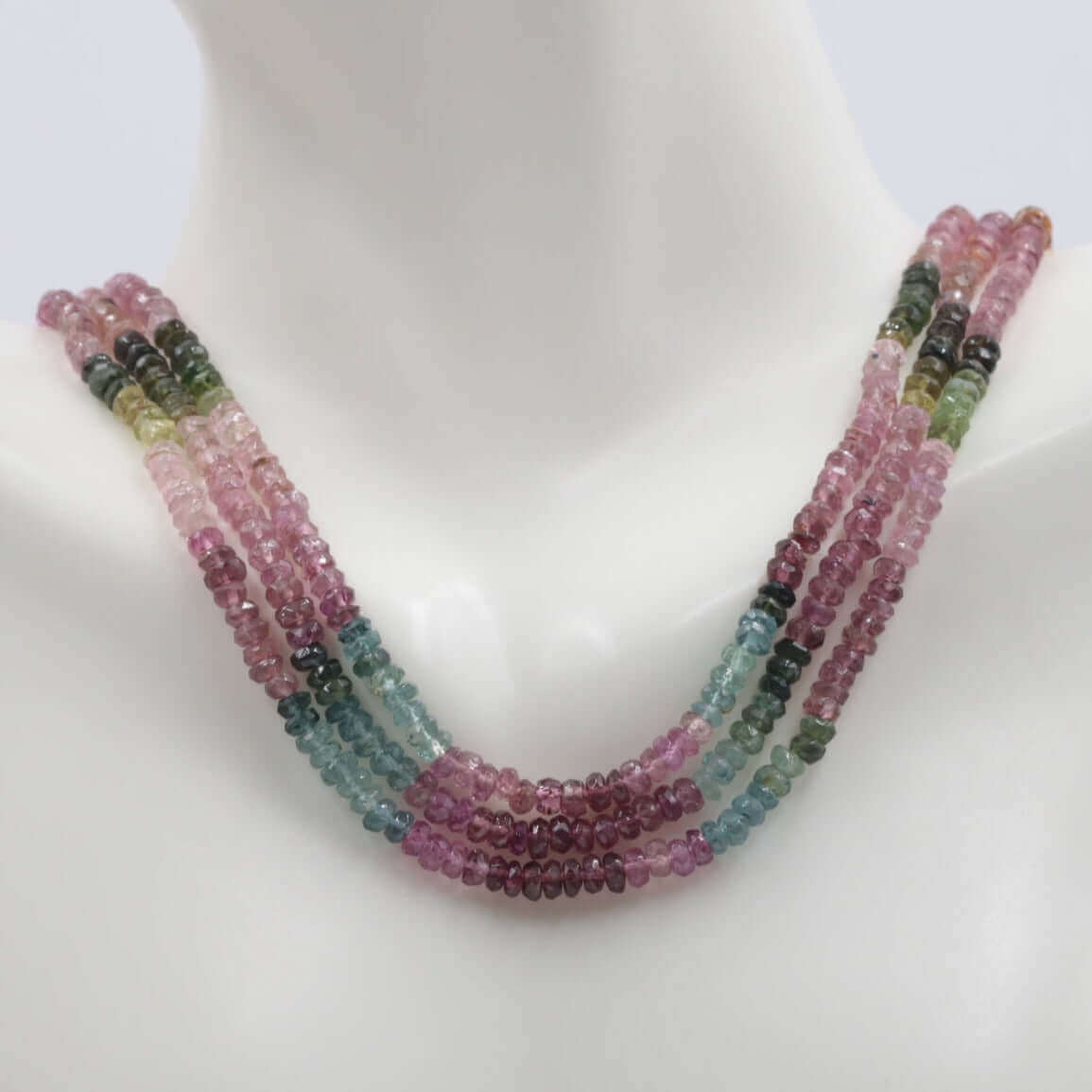 Natural Multi - Color Tourmaline Necklace - Taj Mahal Gems