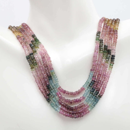 Natural Multi - Color Tourmaline Necklace - Taj Mahal Gems
