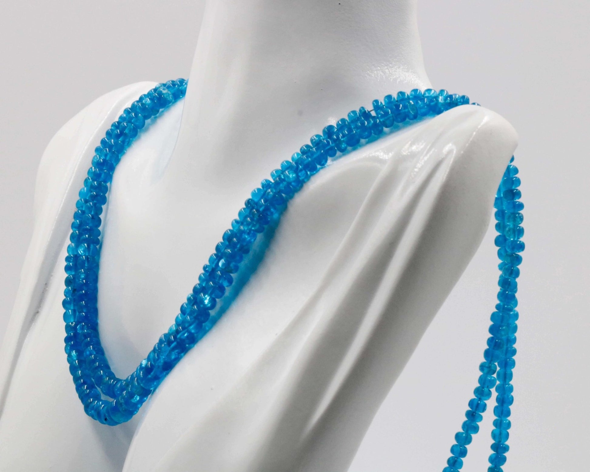 Natural Neon Apatite Bead Strands - Taj Mahal Gems