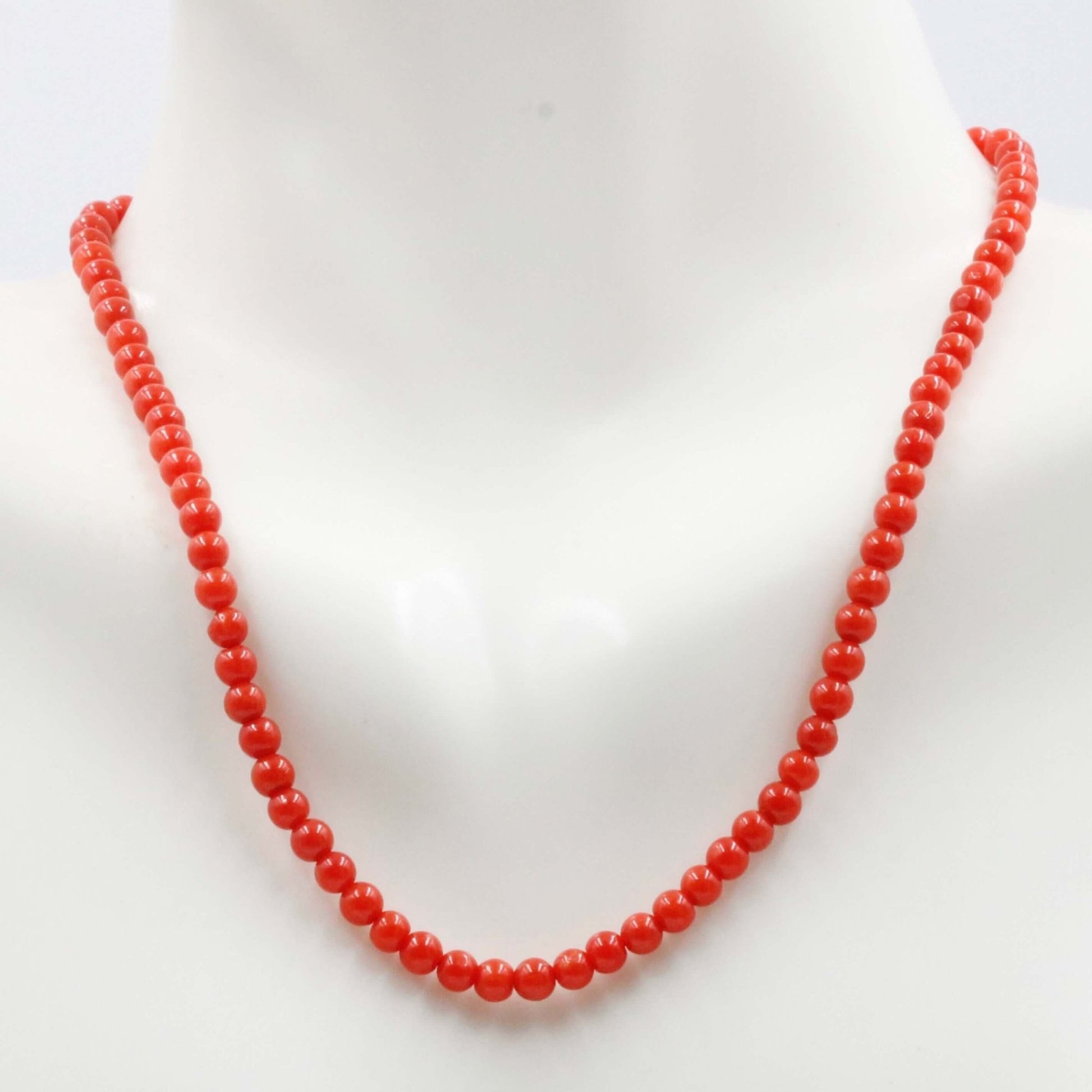 Natural Orange Coral Beads Strand - Taj Mahal Gems