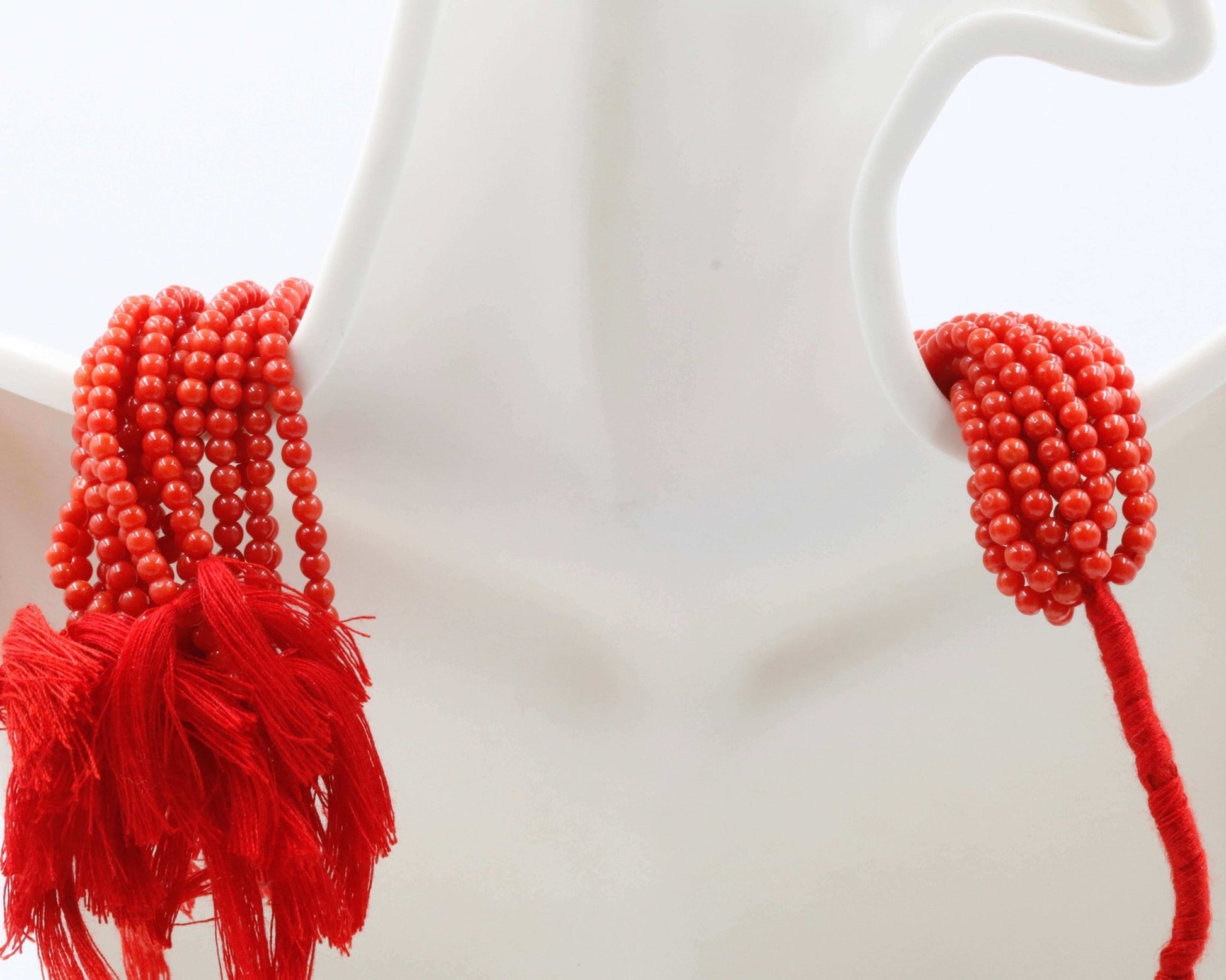 Natural Orange Coral Beads Strand - Taj Mahal Gems