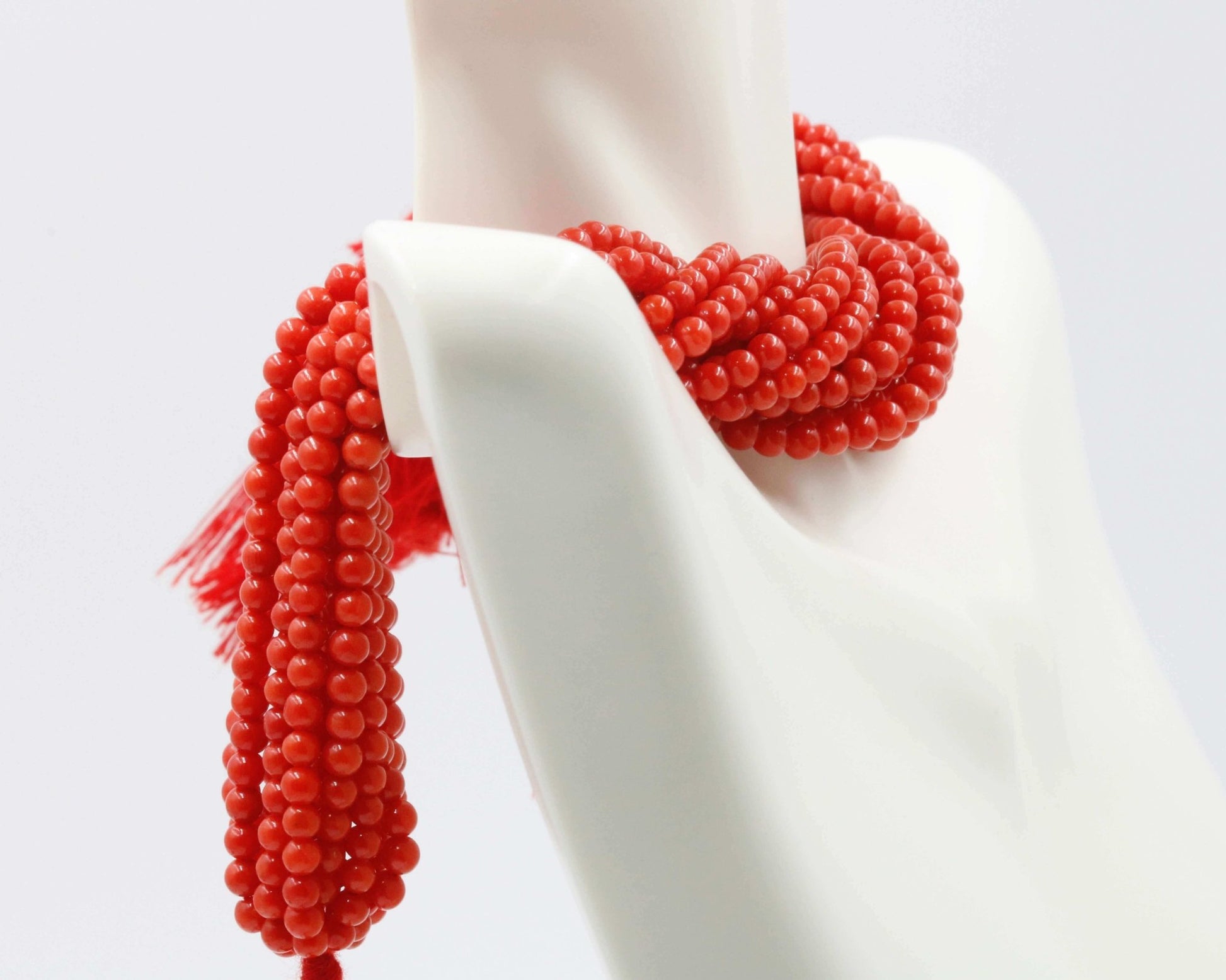 Natural Orange Coral Beads Strand - Taj Mahal Gems