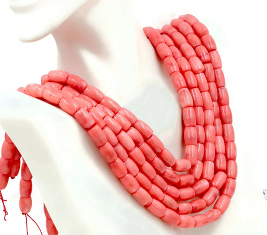 Natural Pink Coral Beads Strand - Taj Mahal Gems