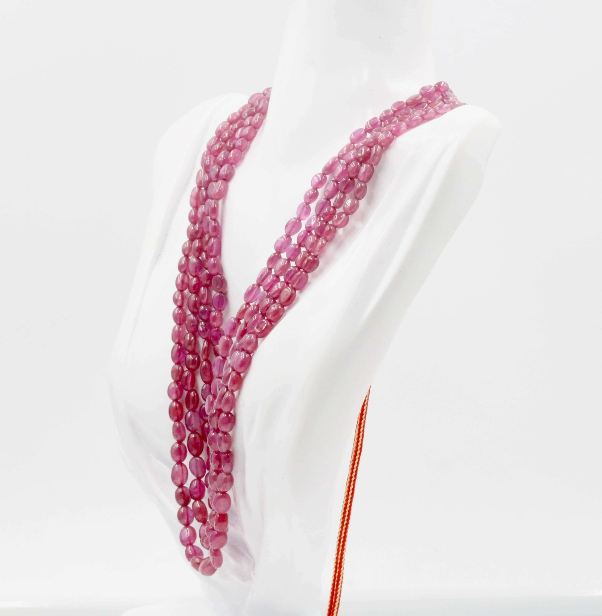Natural Pink Sapphire Beaded Necklace - Taj Mahal Gems