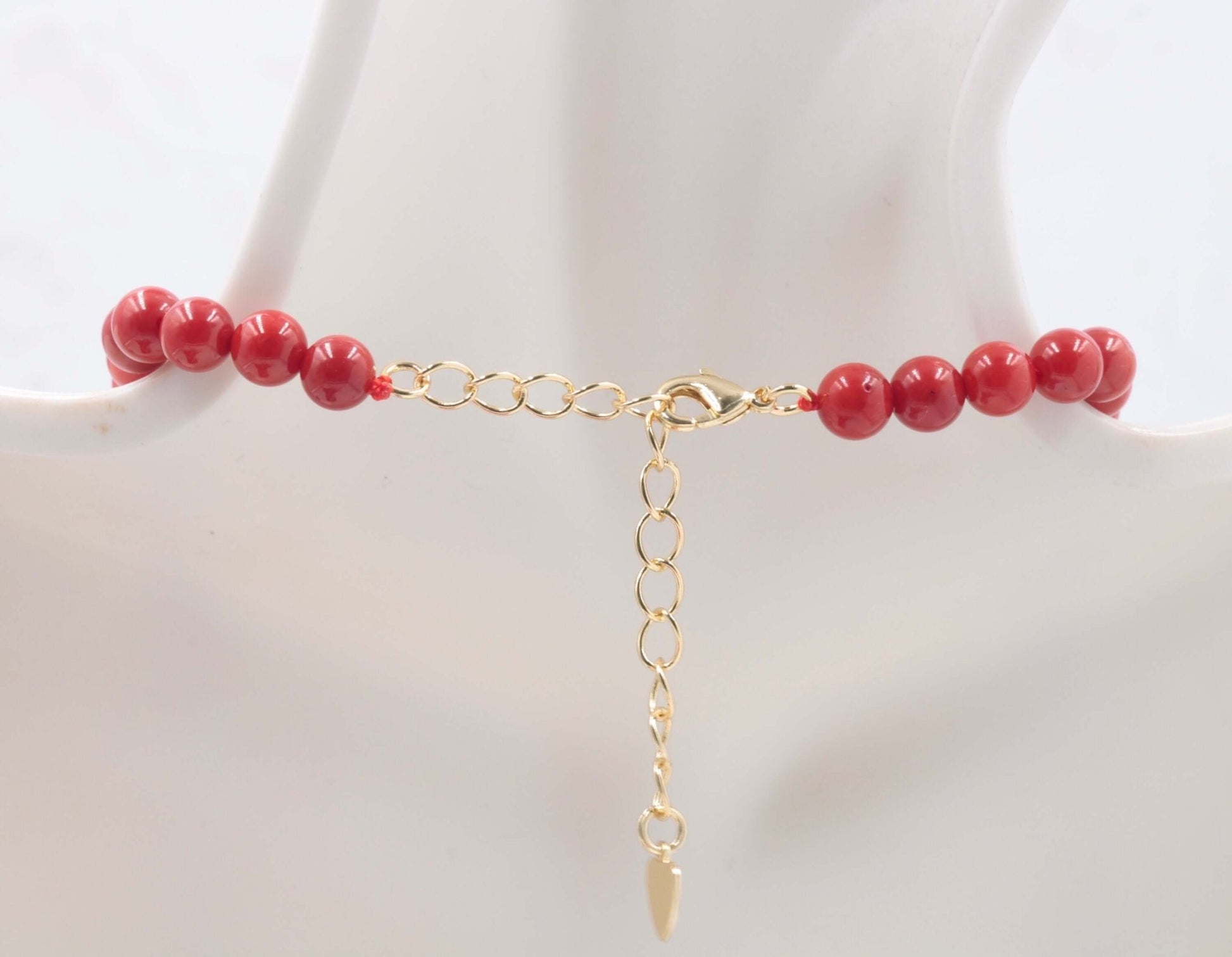 Natural Red Coral Bead Necklace - Taj Mahal Gems