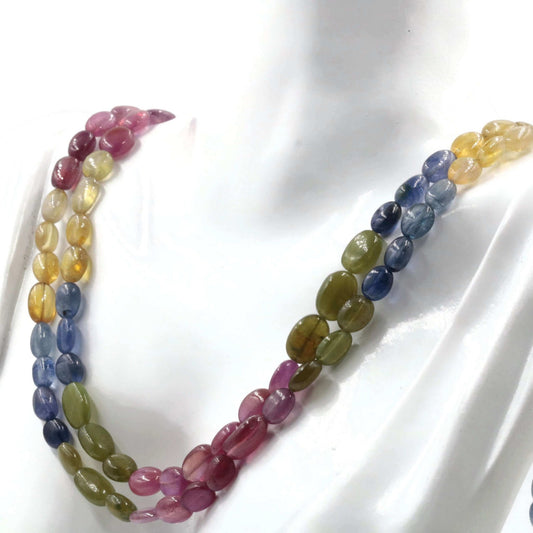 Natural Sapphire Ruby Beaded Necklace - Taj Mahal Gems