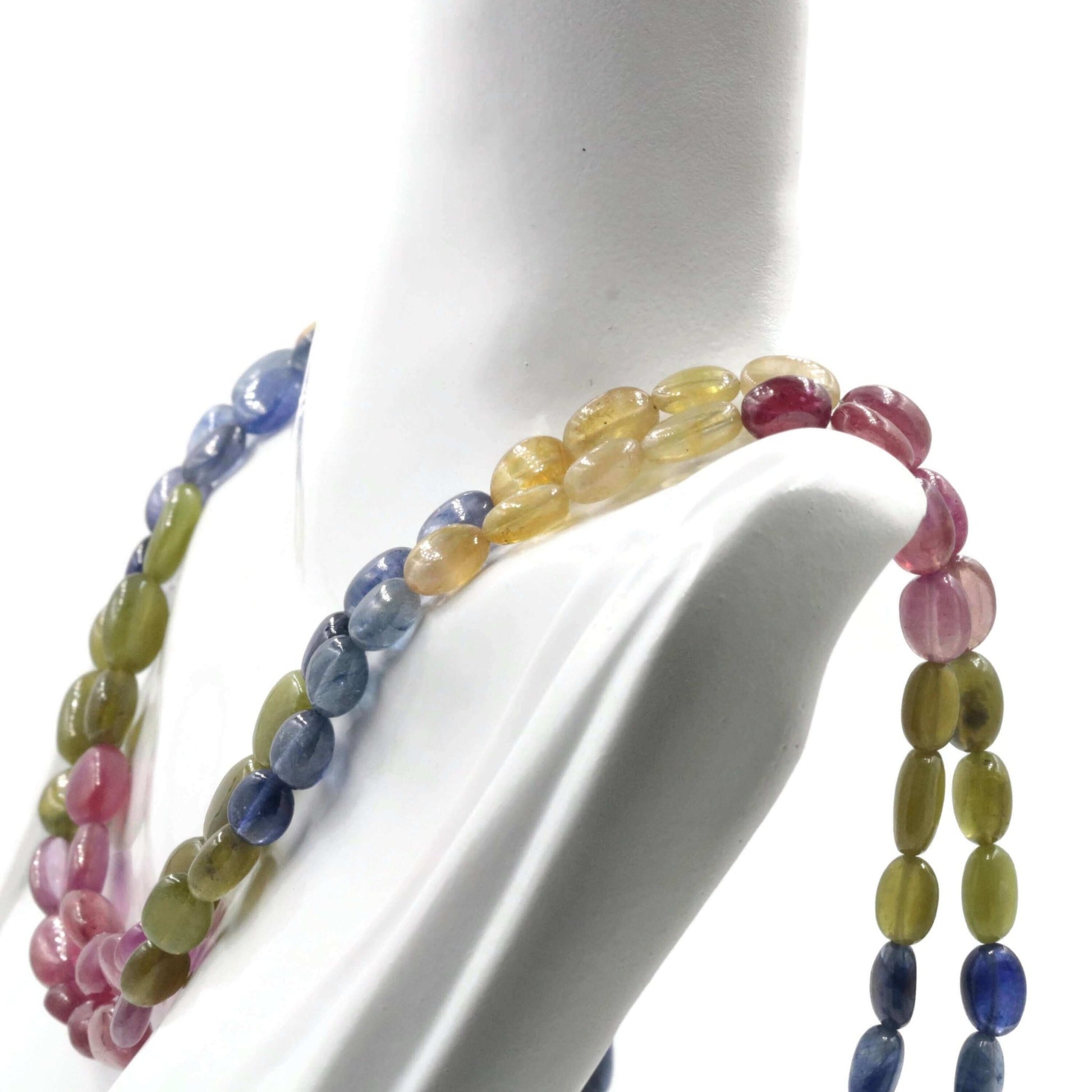 Natural Sapphire Ruby Beaded Necklace - Taj Mahal Gems
