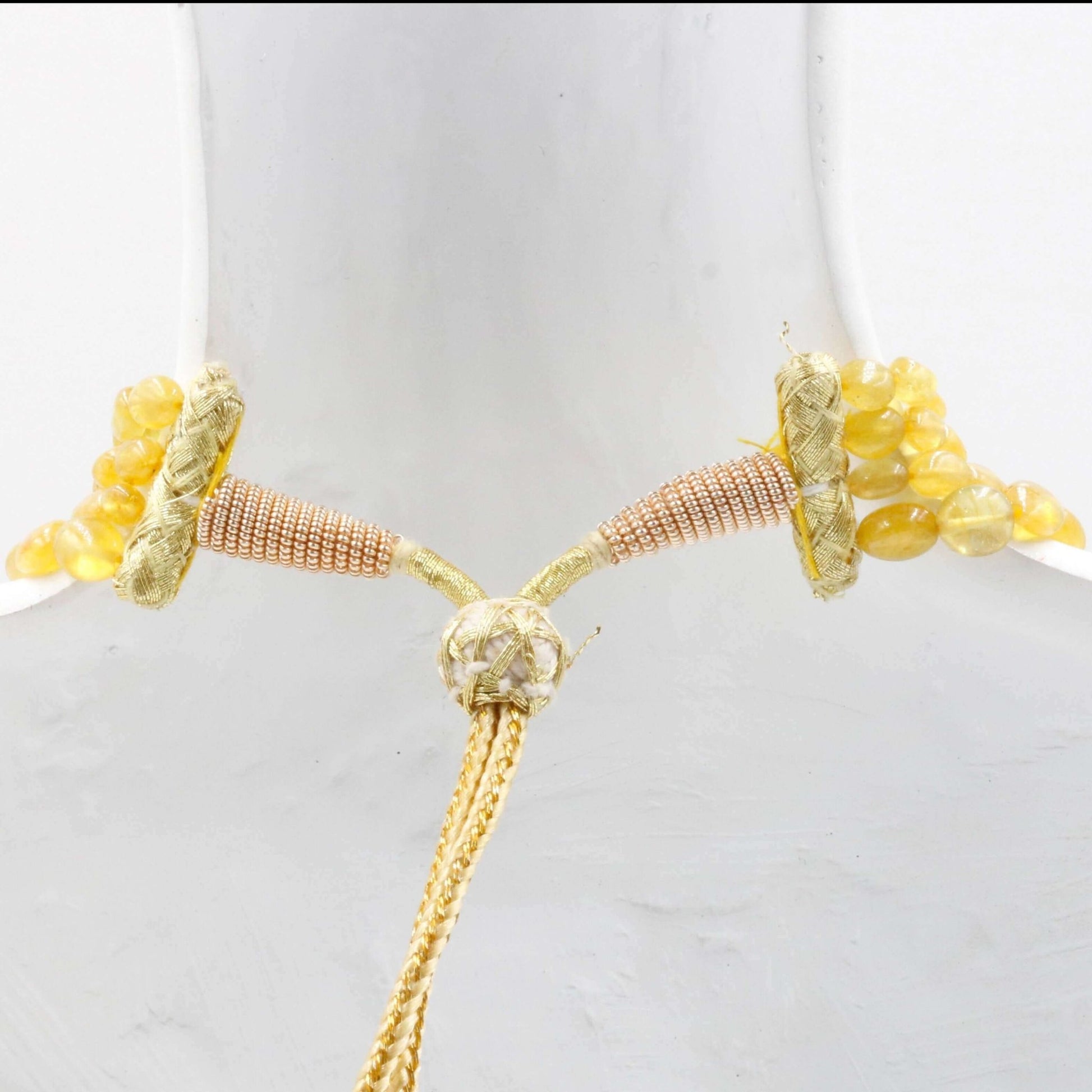 Natural Yellow Sapphire Beaded Necklace - Taj Mahal Gems