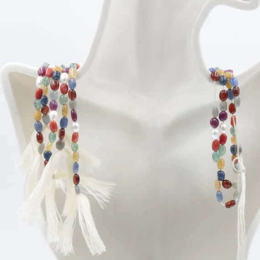 Navratna Nine Gemstone Beaded Strand - Taj Mahal Gems