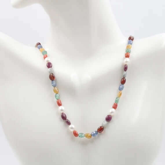 Navratna Nine Gemstone Beaded Strand - Taj Mahal Gems